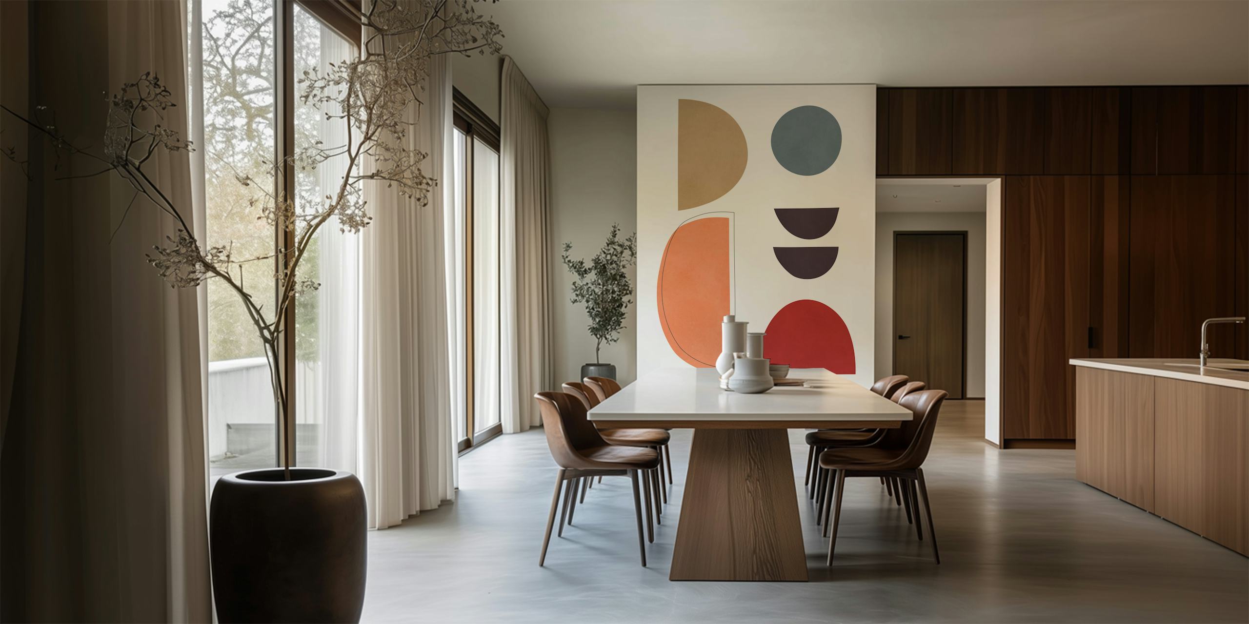 Circles and semicircles papel tapiz en una habitación