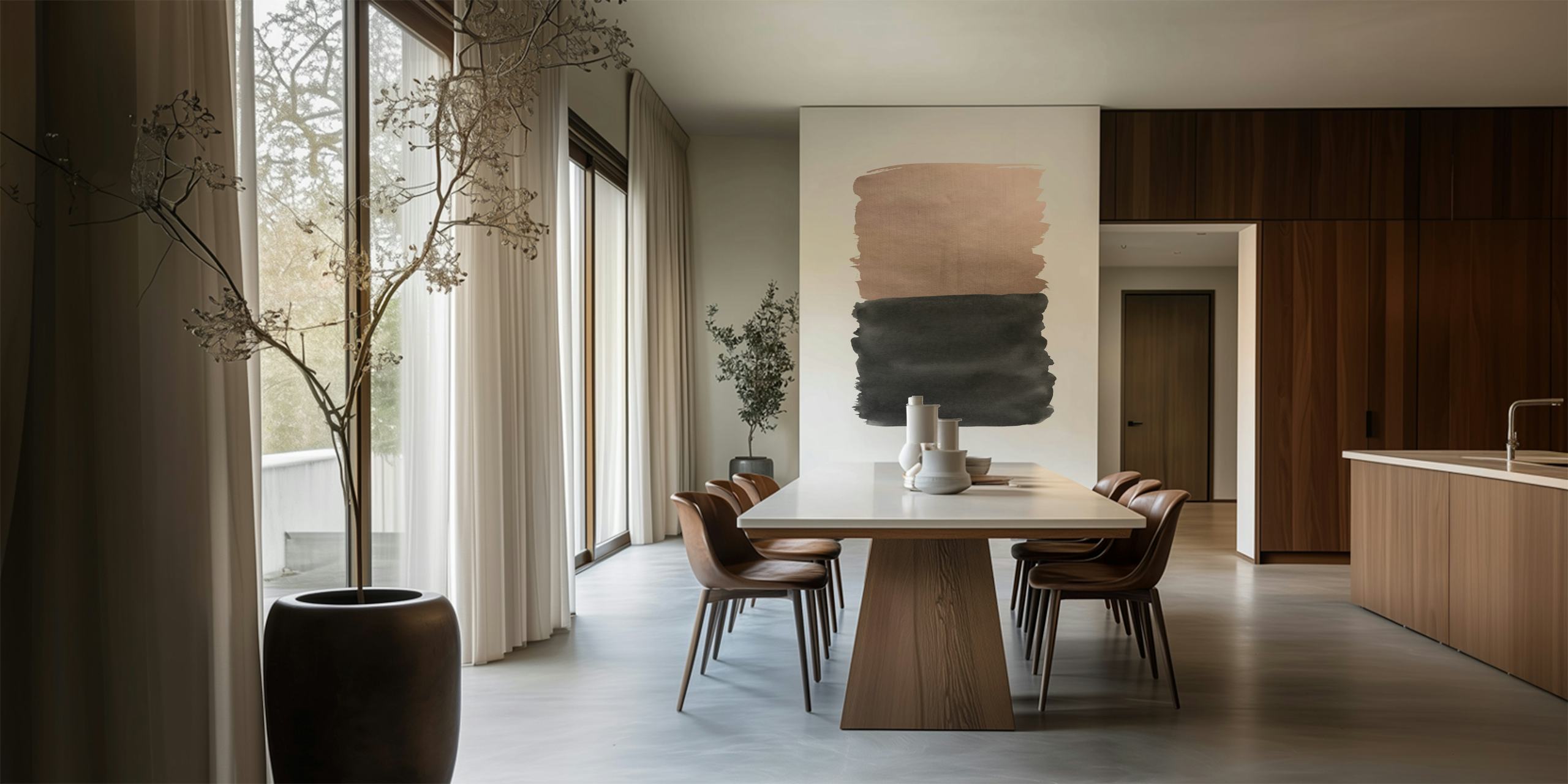 Rose Gold Abstract 1 wallpaper in a room