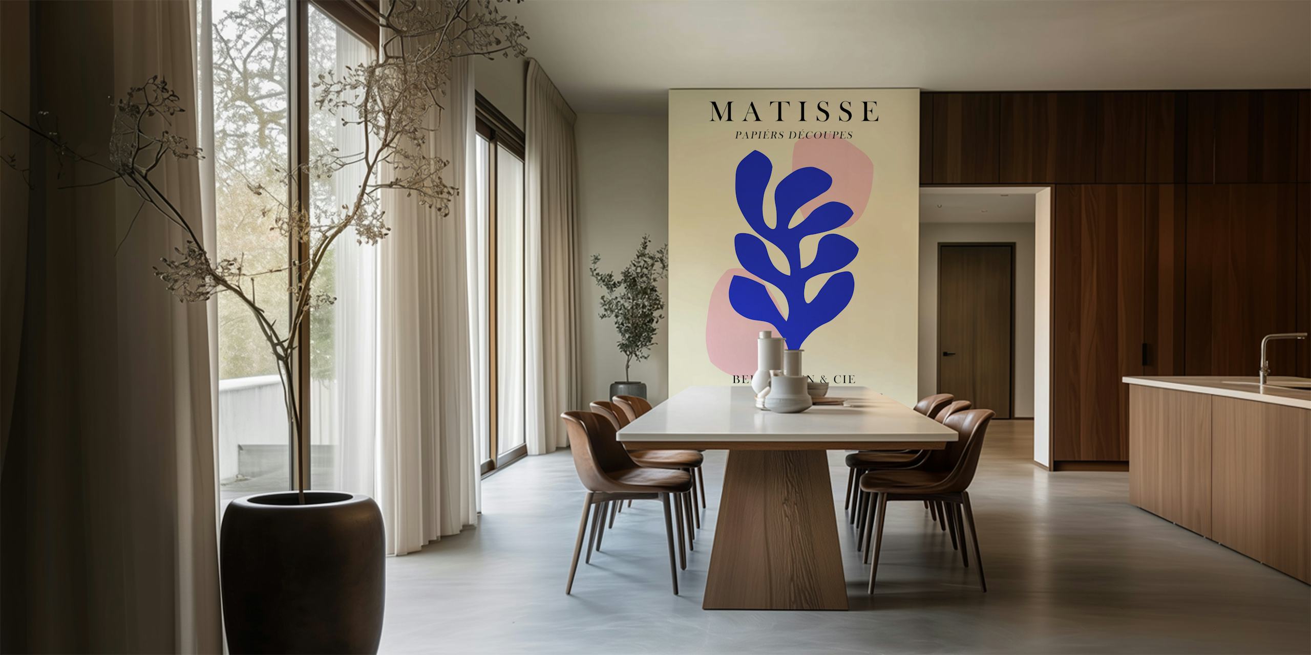 Matisse poster 14 wallpaper in a modern room