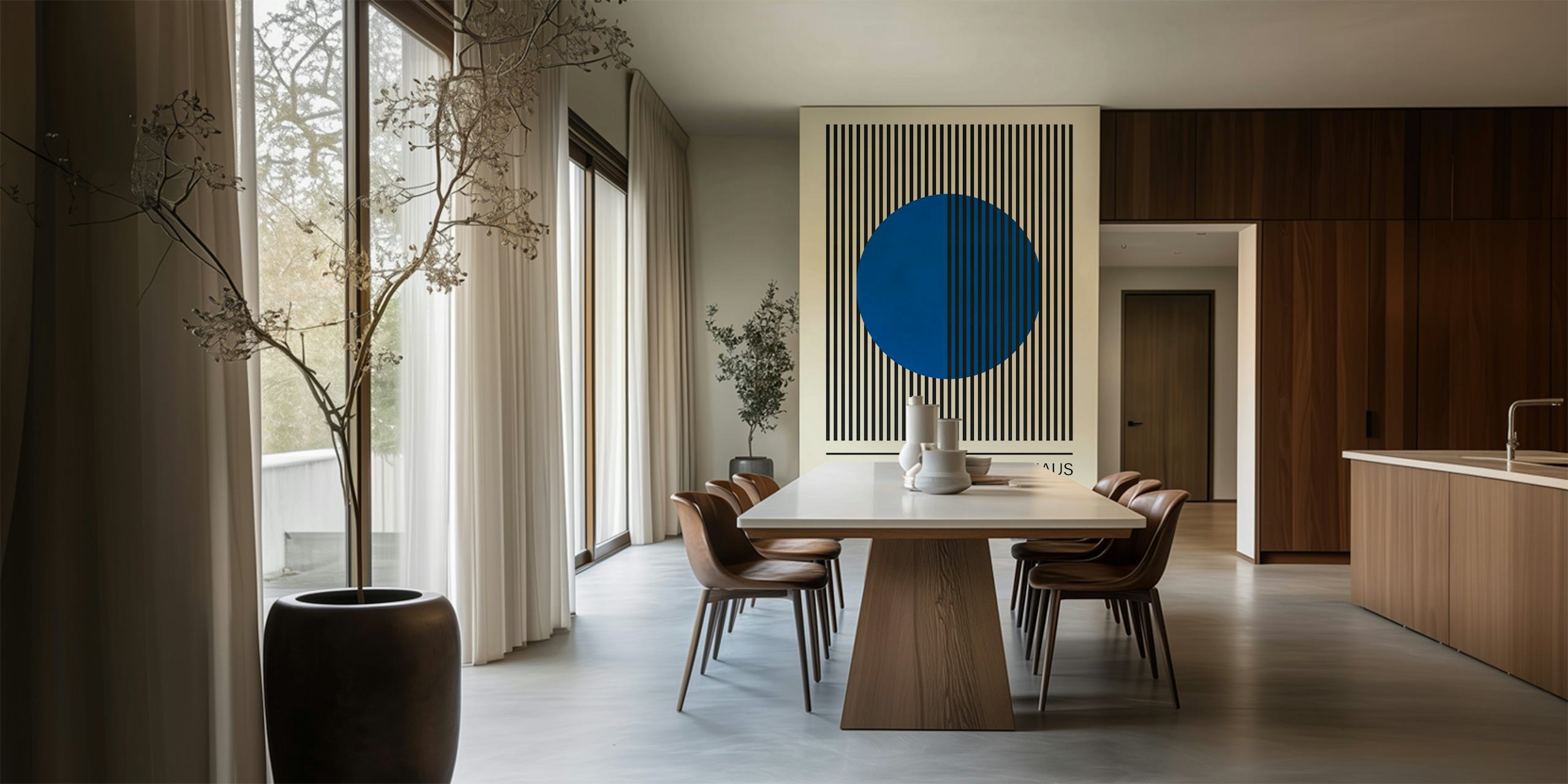 Bauhaus wallpaper design in a room