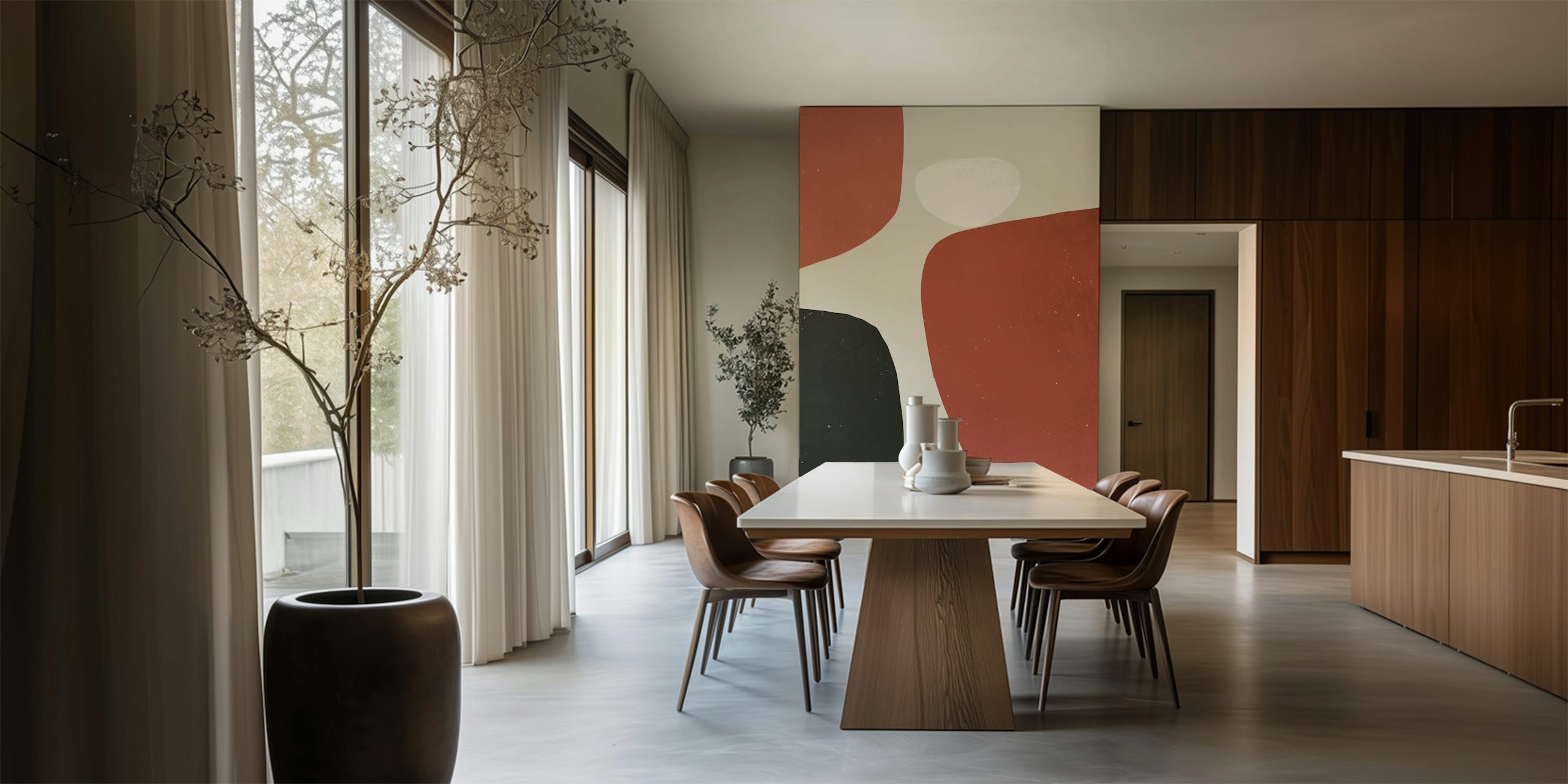 Ταπετσαρία Modern Earthy Tones σε ένα δωμάτιο