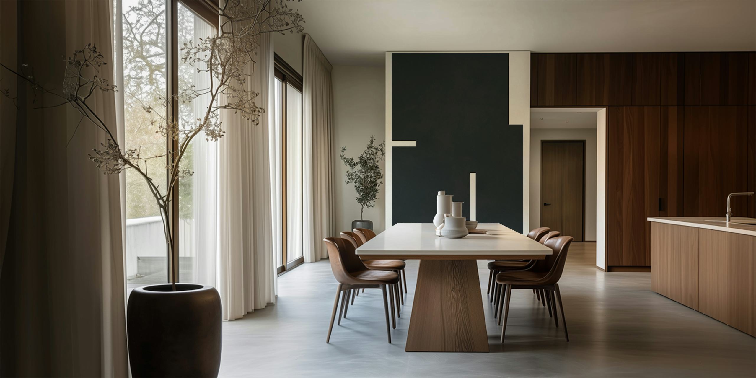 Ταπετσαρία Minimalist black squares σε ένα δωμάτιο