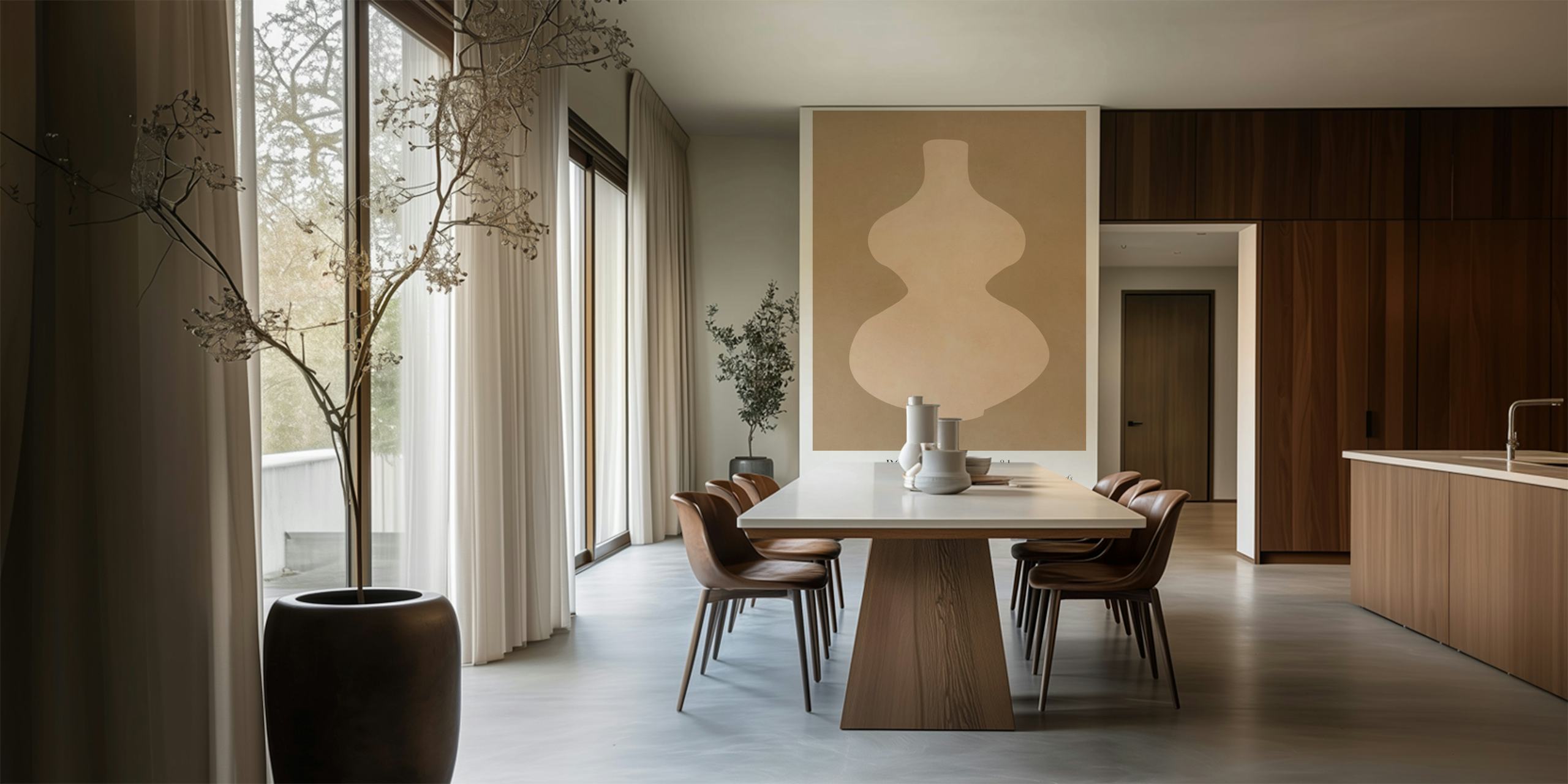 Earthen Vase Elegance tapet i ett rum