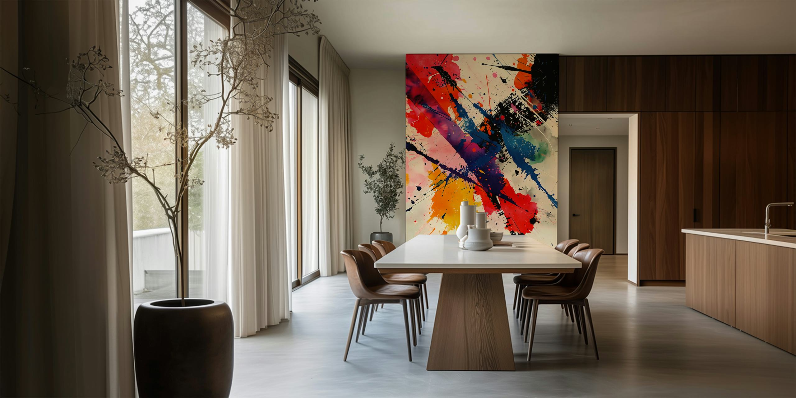 Tapeta wibrujące brush strokes w pokoju