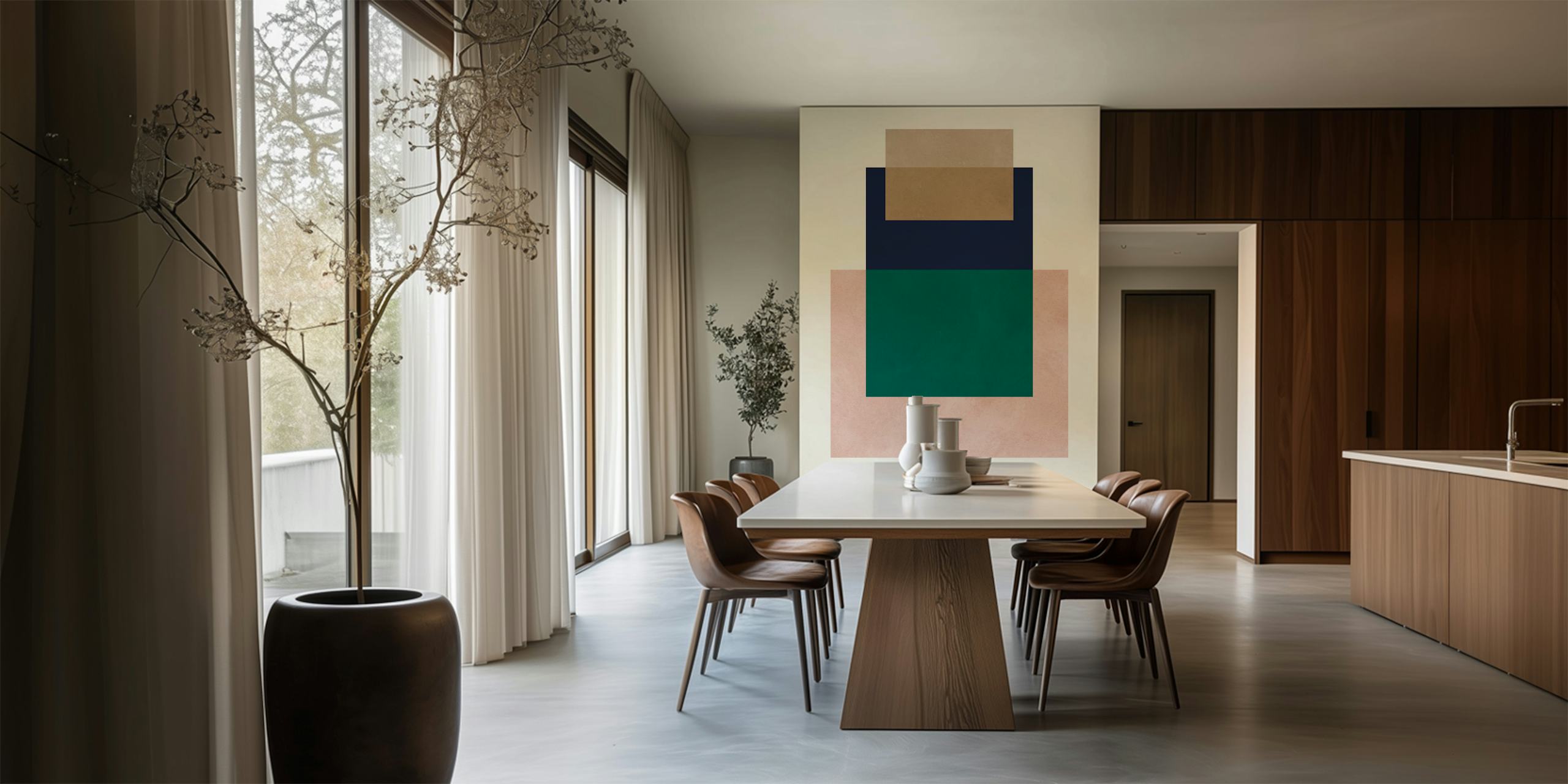 Contemporary geometric shapes diseño de papel pintado