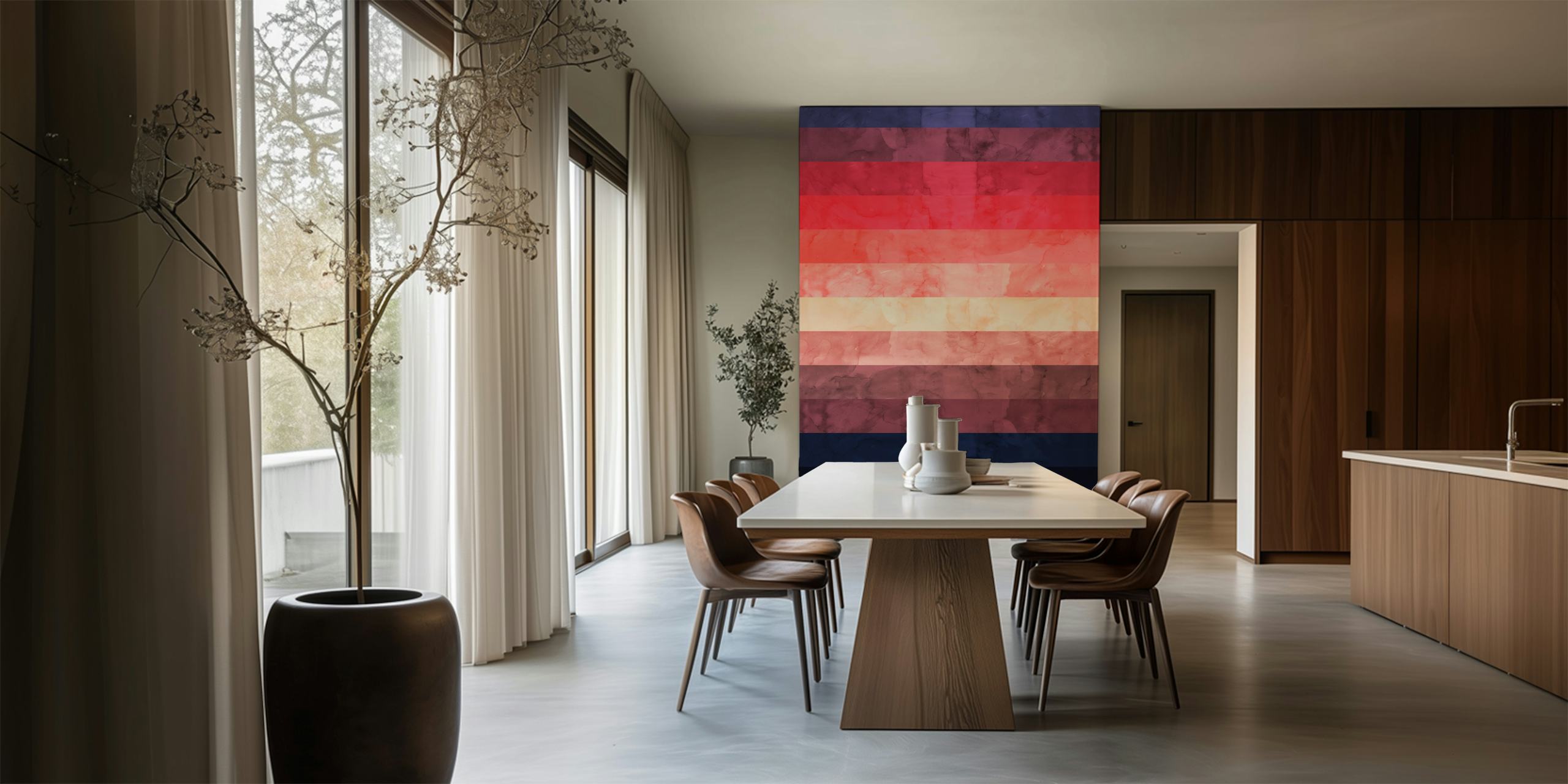 Abstract watercolor Tapete in einem modernen Umfeld