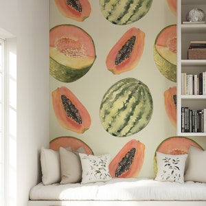 Exotic Melons & Papaya Fruit Pattern
