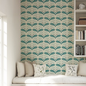 Vintage Petal Charm in Teal - S
