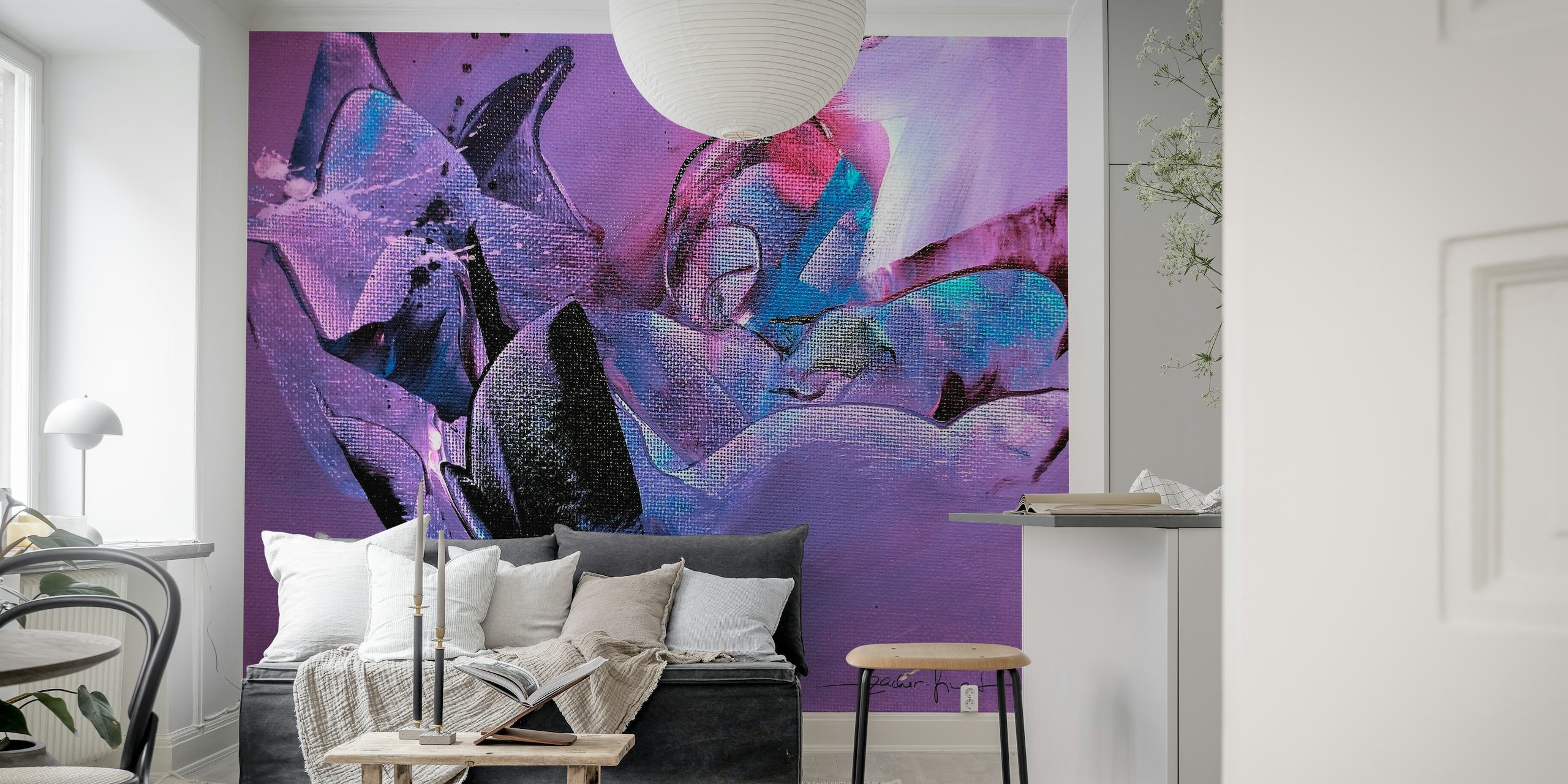 Purple Passion Abstract Art papel de parede