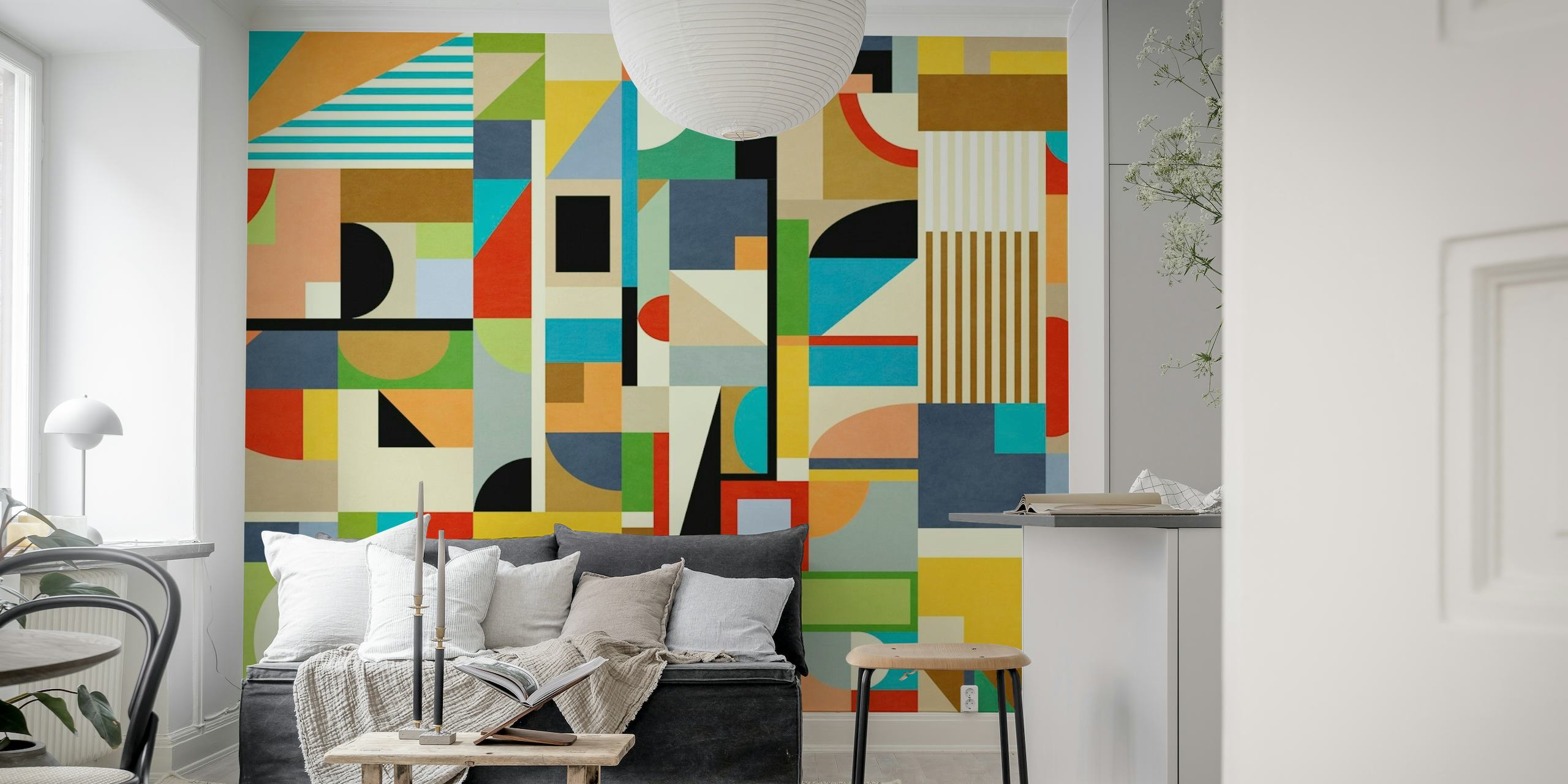 Colorful Abstract Geometric 2 In behang