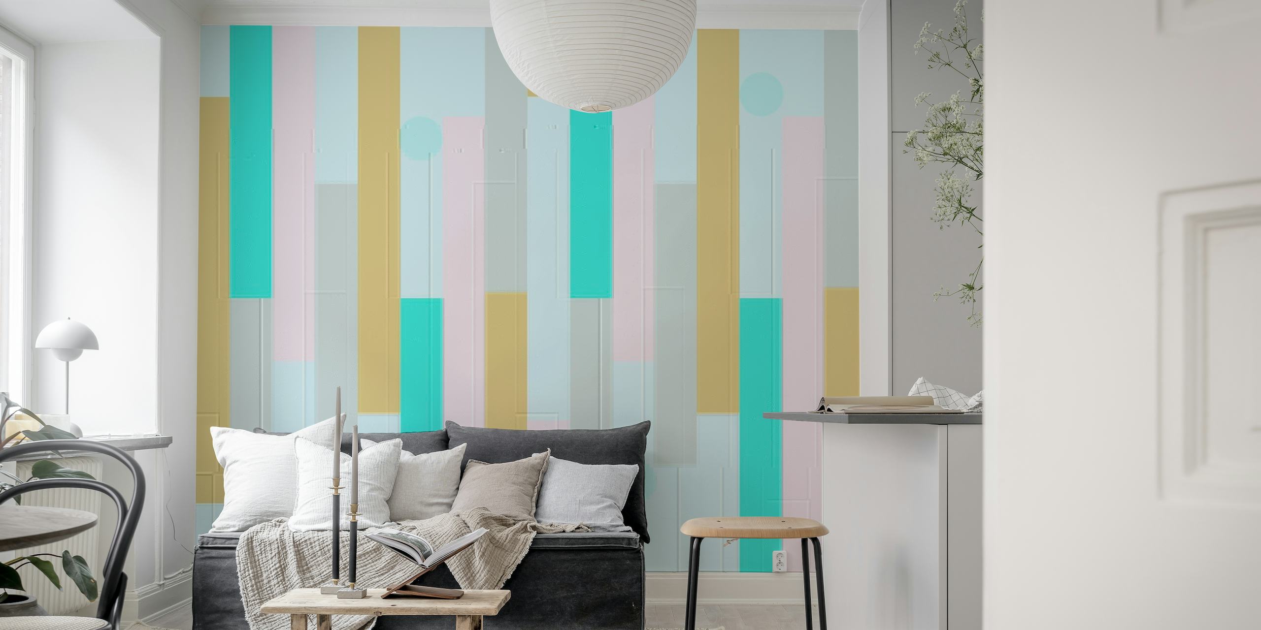 Striped Pastels papel de parede