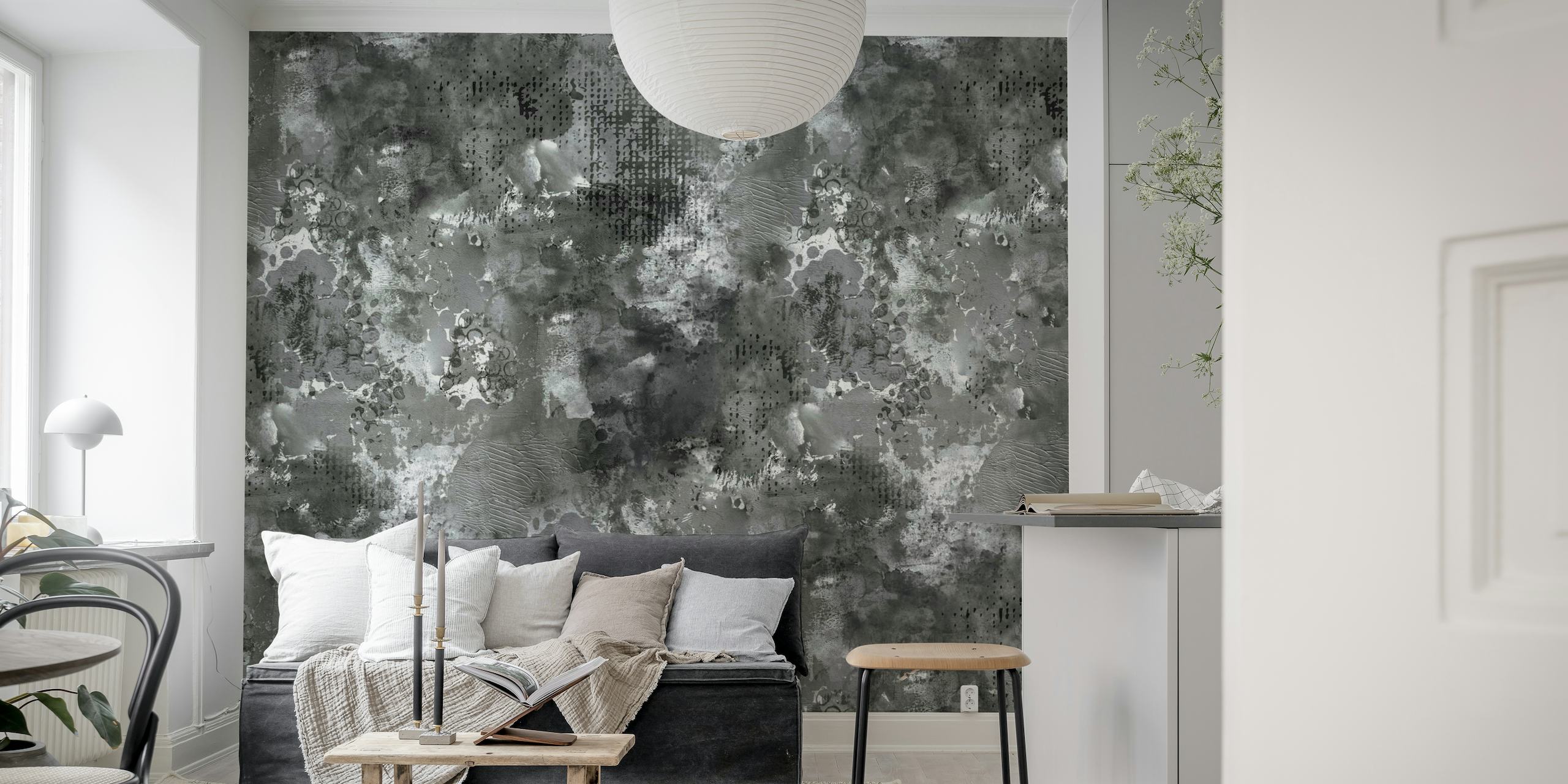 Urban Loft Modern Abstract Paint Texture Grey papel de parede