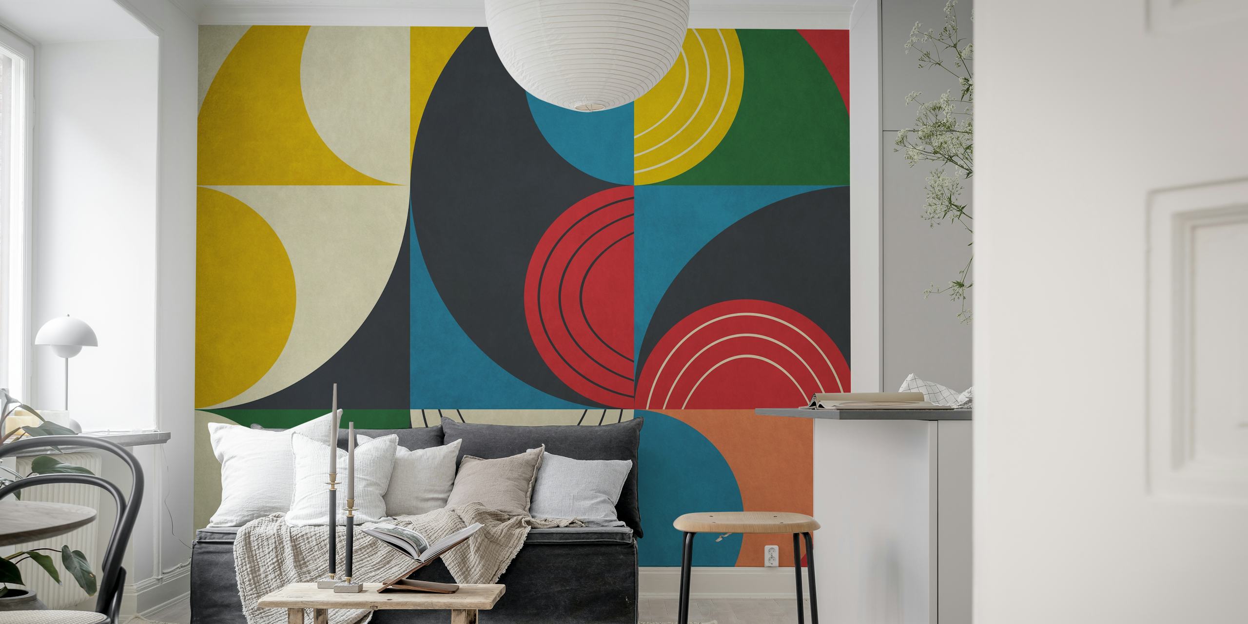 Geometric wallpaper featuring semi-circles