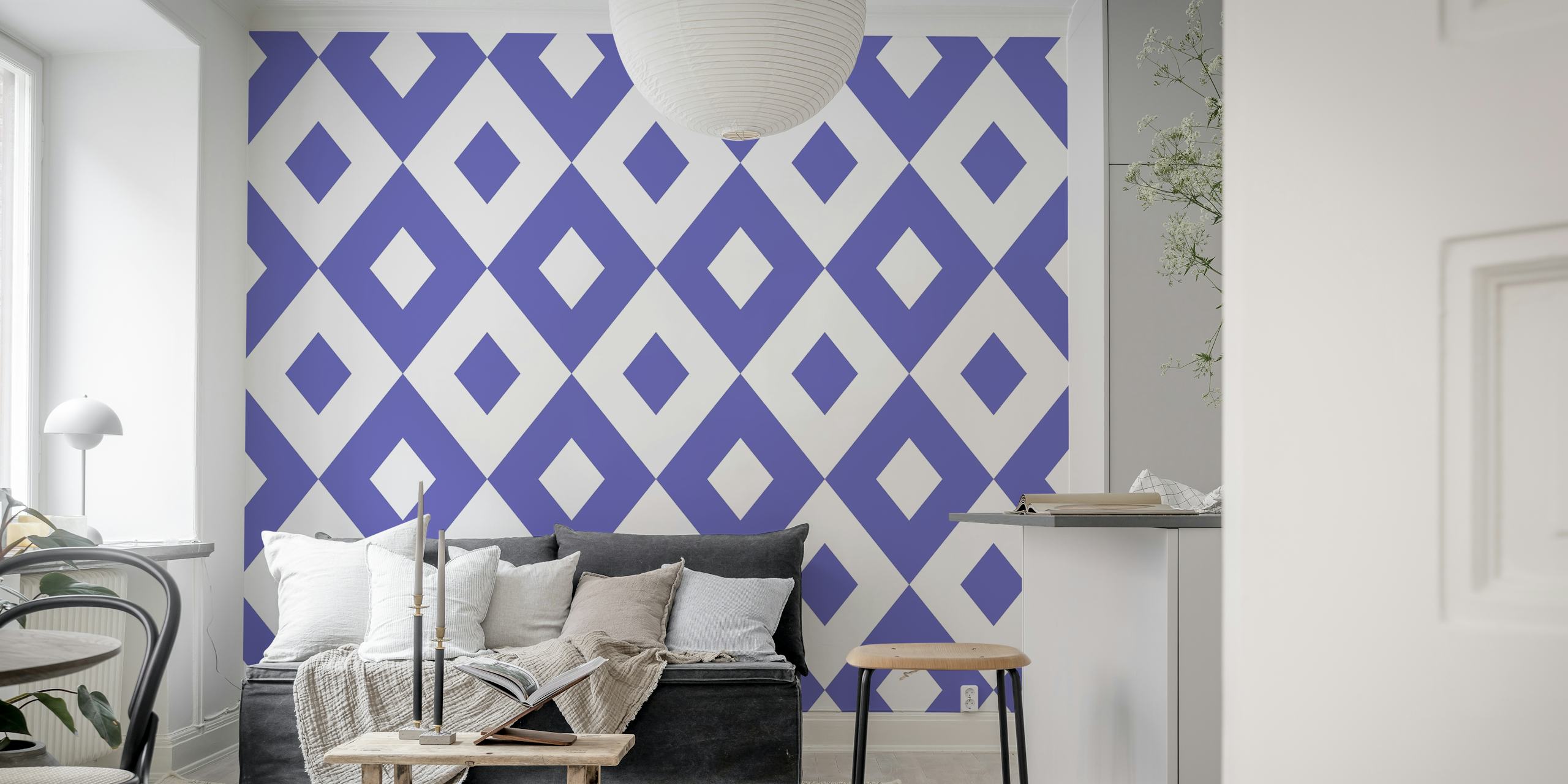 Geometric Very Peri rhombus tapet i et rom