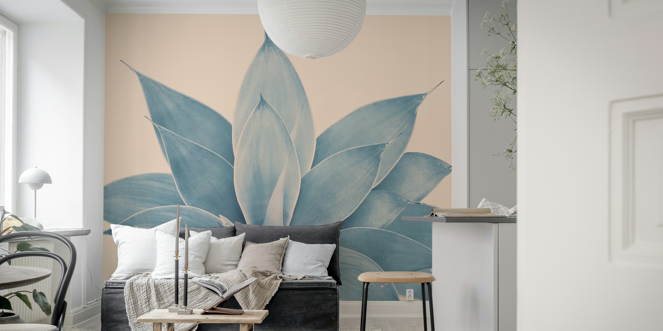 Blush Agave 3 wallpaper in a decorated room