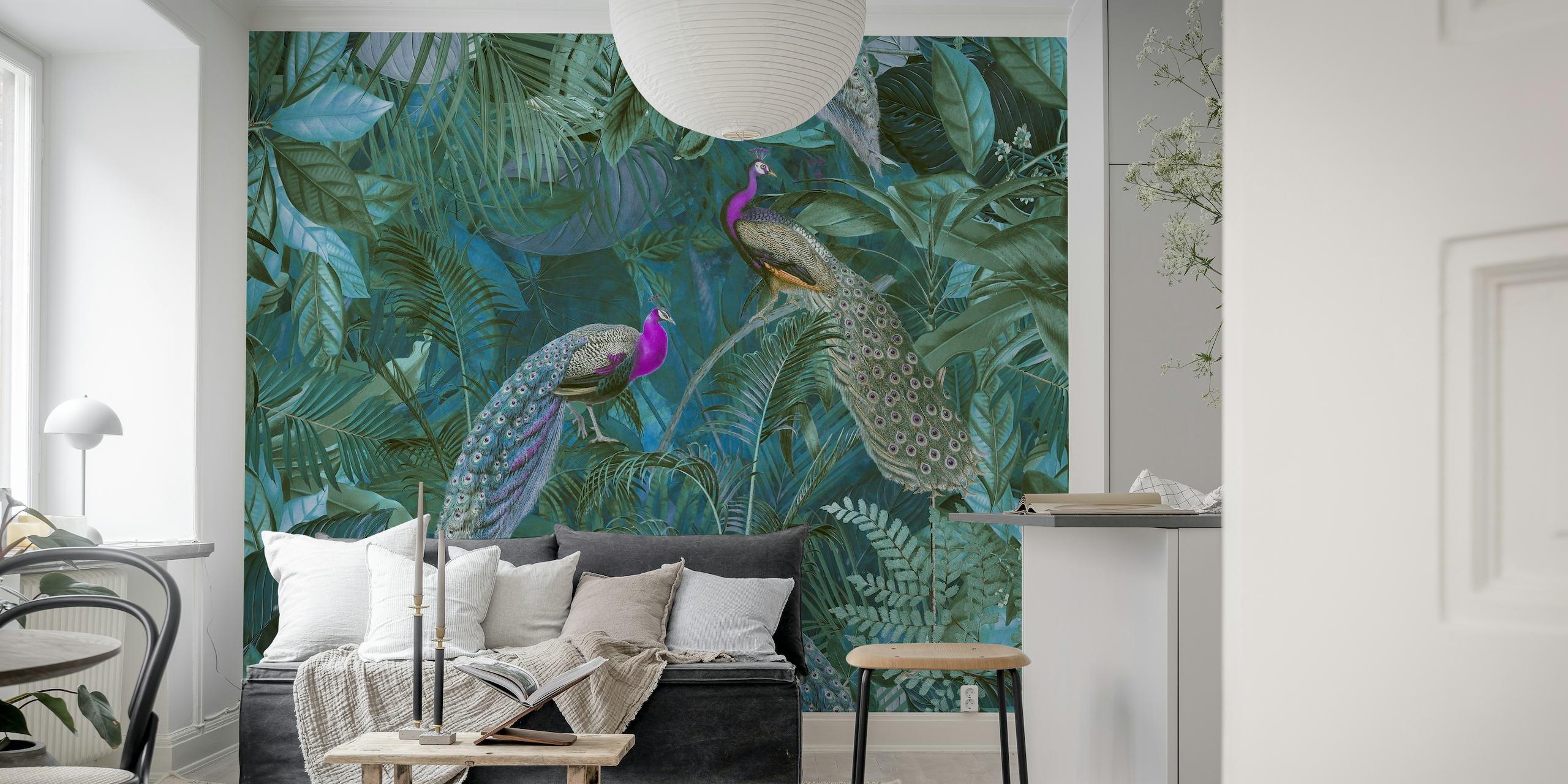 Jungle Peacocks Paradise 2 wallpaper