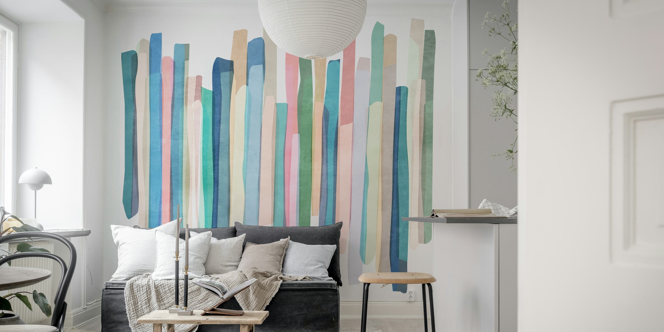 Tapeta Pastel Stripes v pokoji