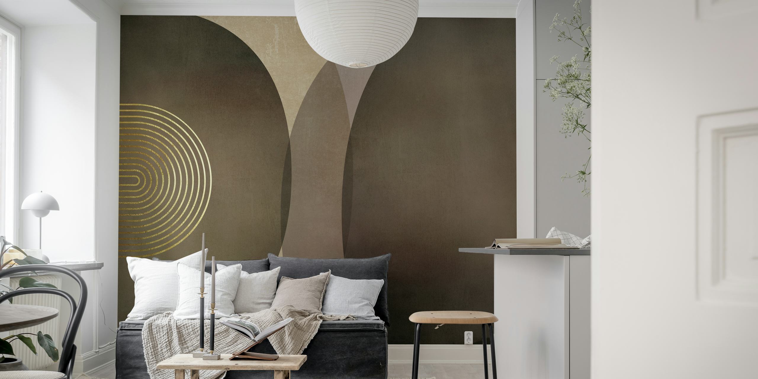 Modern Mid Century Rustic wallpaper in a room