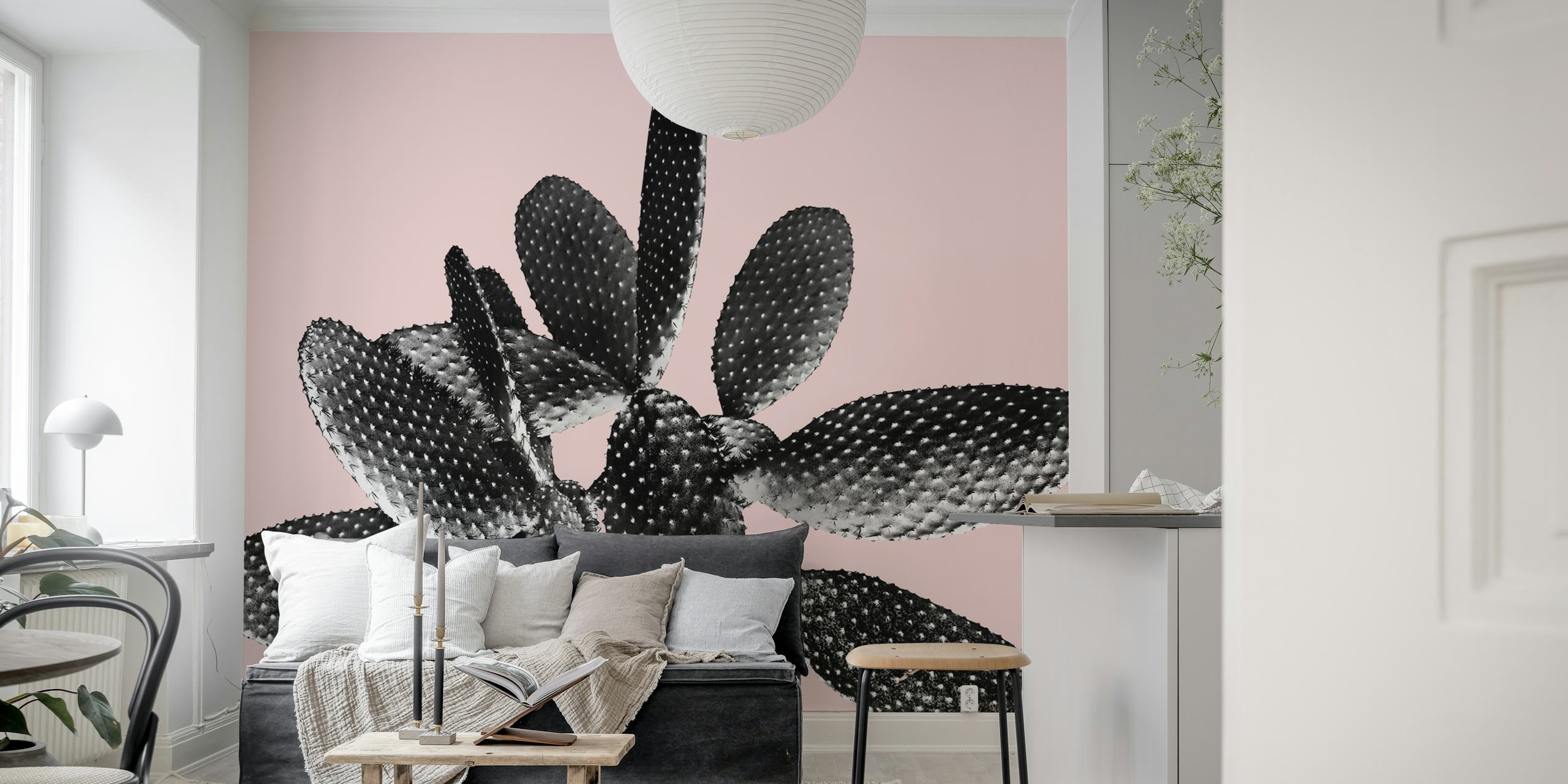 Black Blush Cactus tapet i et rum