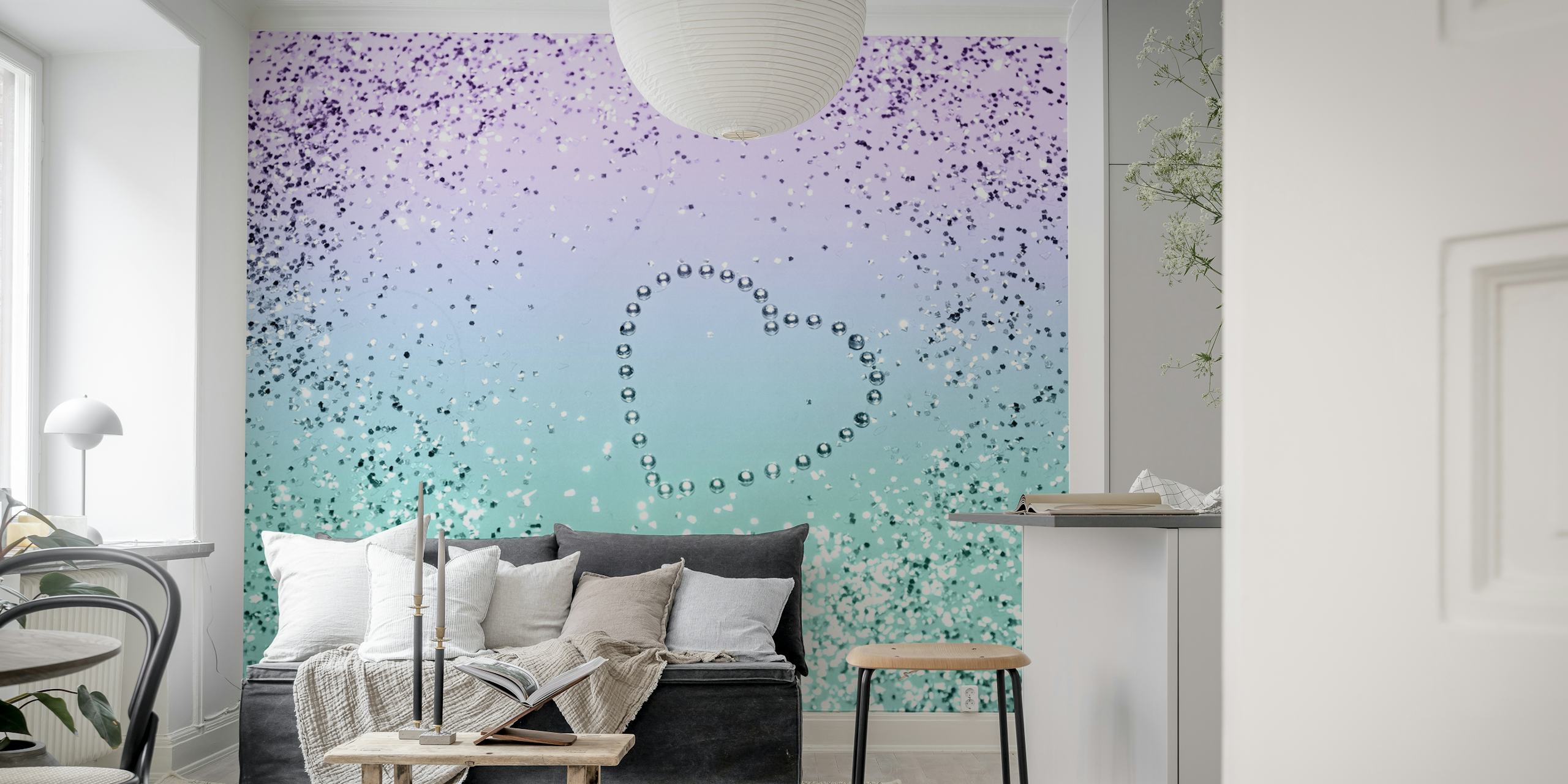 Papier Peint Sparkling Mermaid Heart Dans Une Pièce