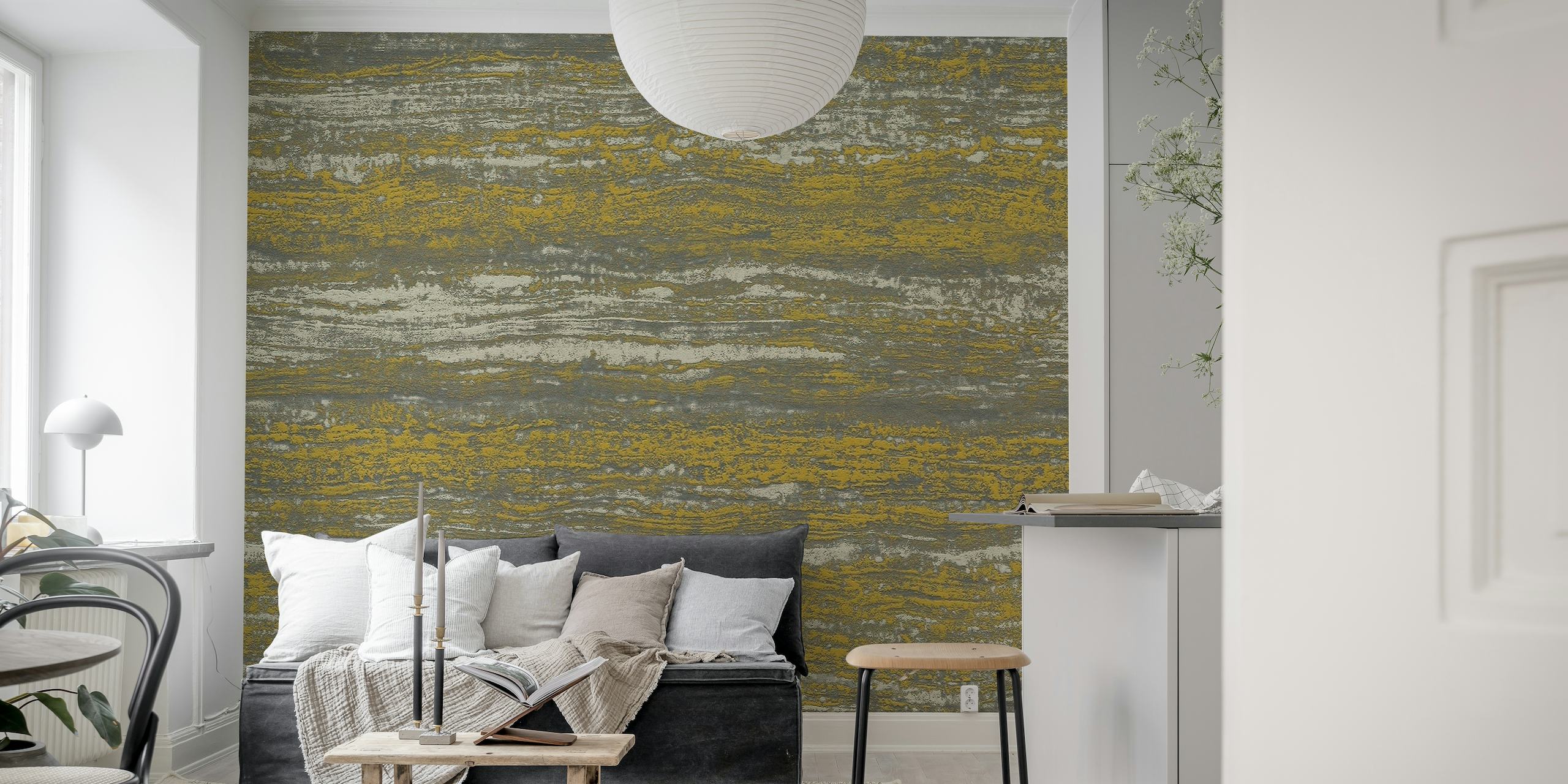 Melange grey mustard wallpaper