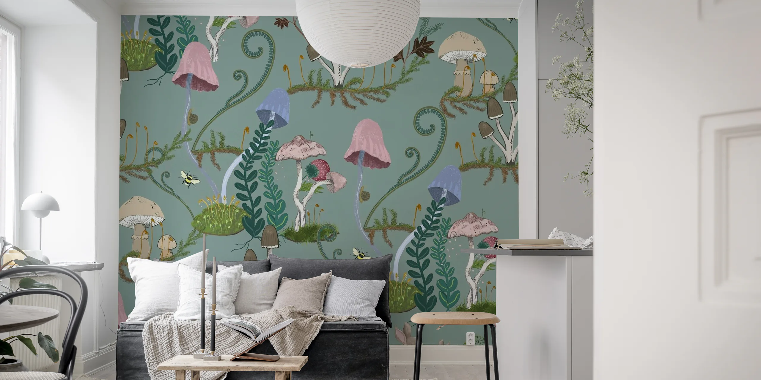 Mushroom Wallpaper & Wall Murals | Mystical Interiors | Happywall