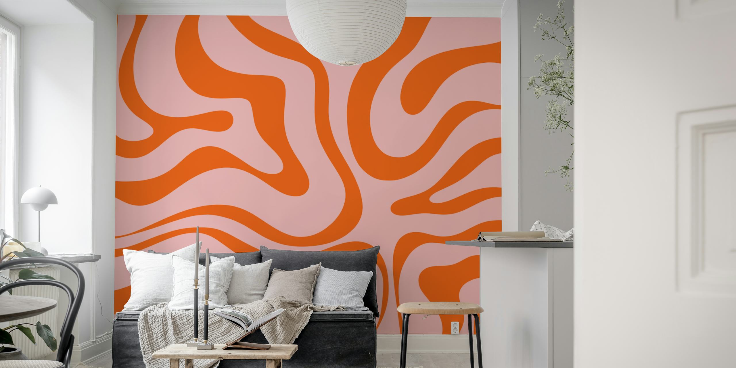 Design de papel de parede Retro Modern Liquid Swirl
