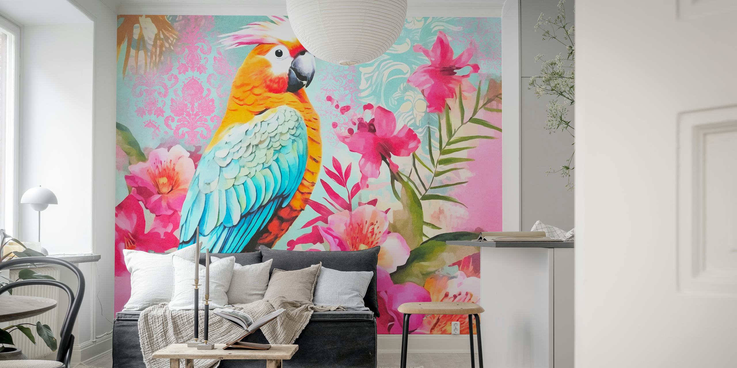 Tropical Parrot Paradise tapet i et rum