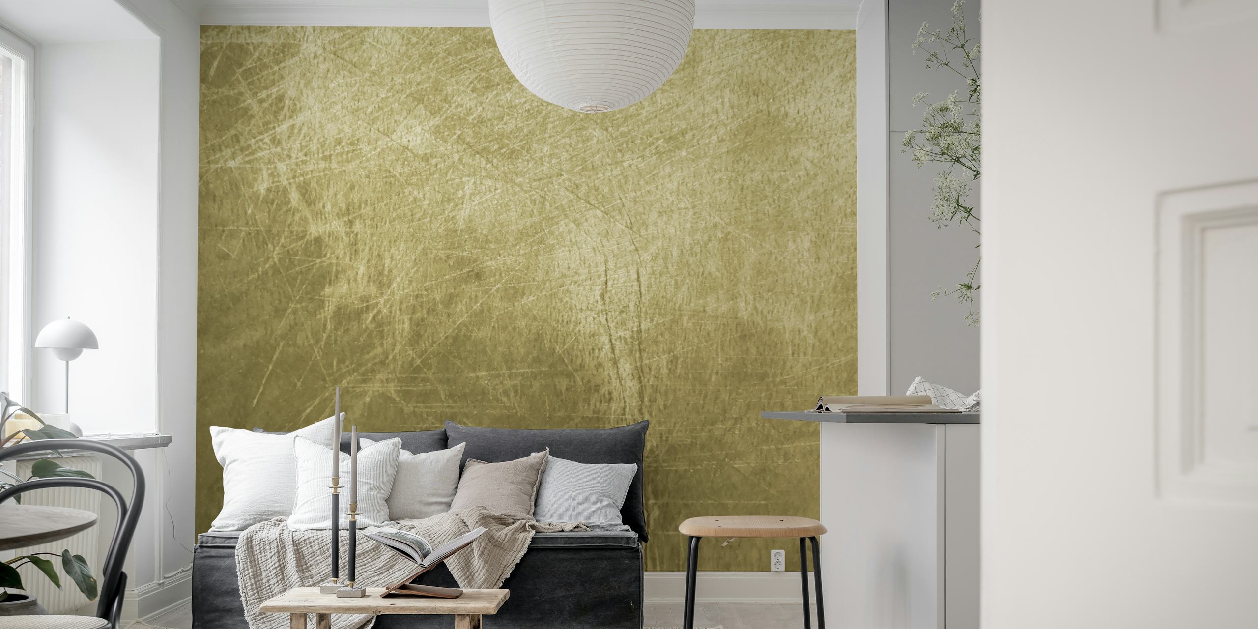 Grounge Plaster gold Tapete in einem Zimmer