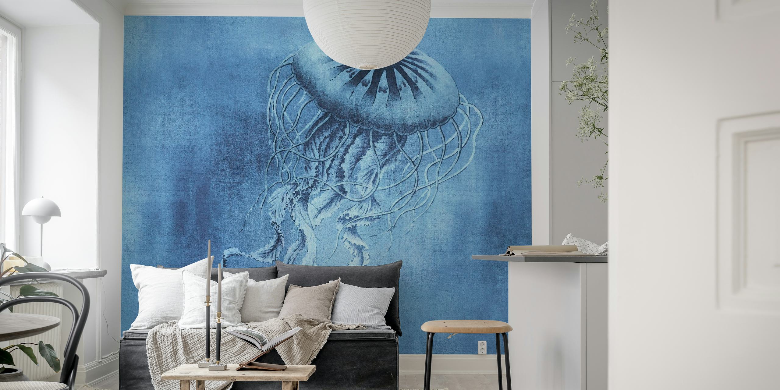 Blue Jellyfish Ocean Magic wallpaper