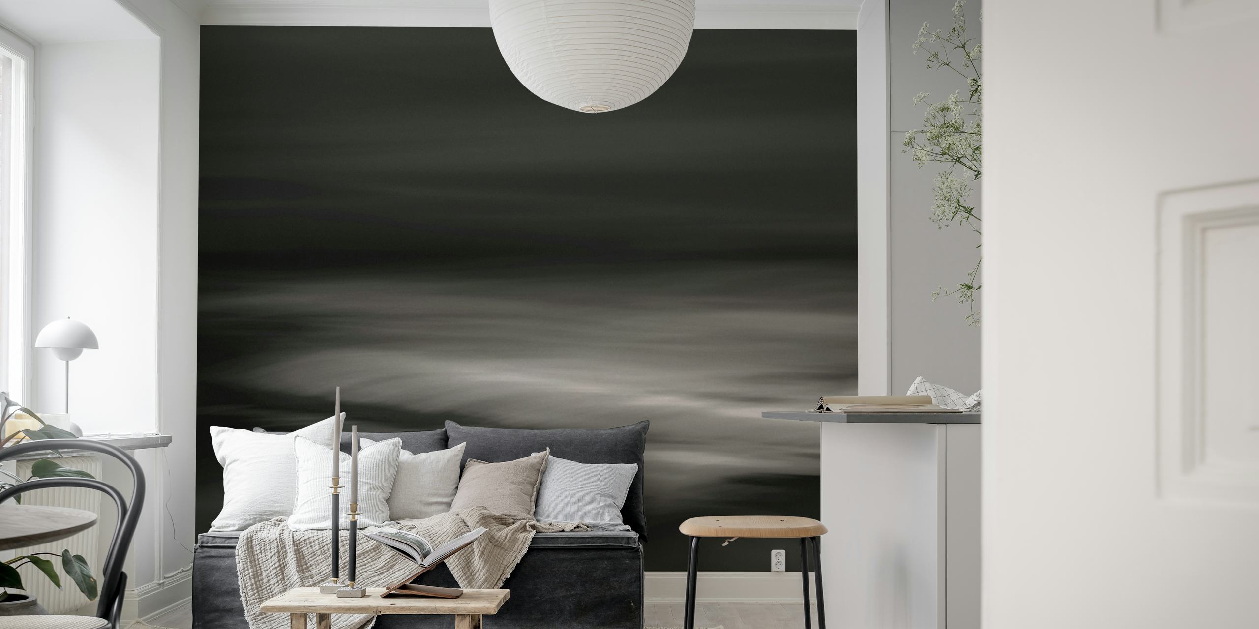 Whispering Tides behang in een moderne kamer