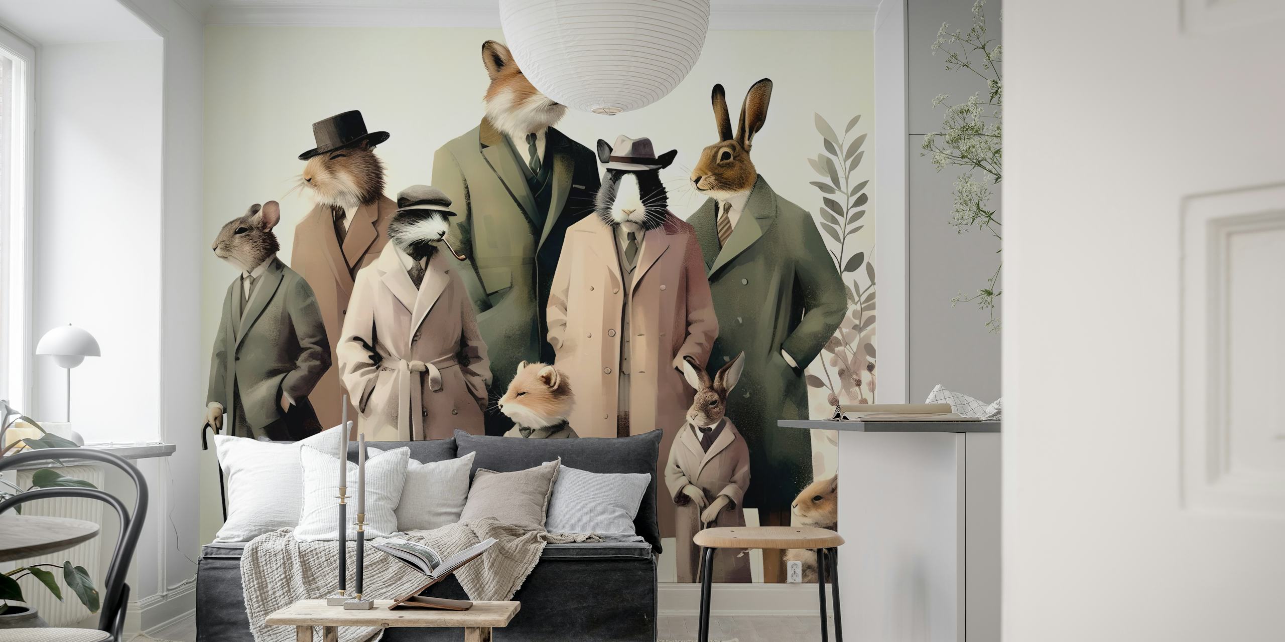 Papier peint Forest Hipster Gathering dans une pièce