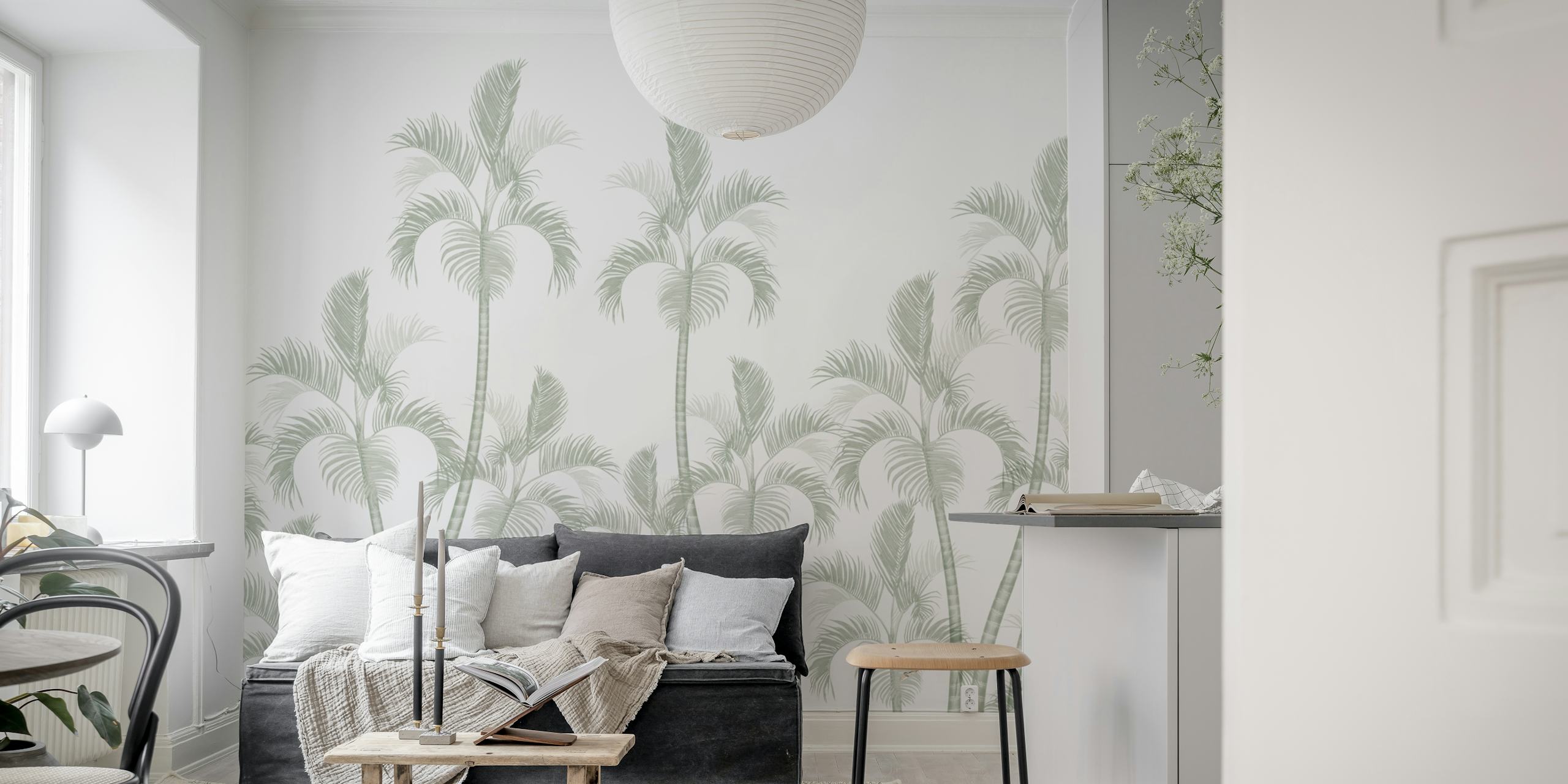 GoldenCanePalm green wallpaper in a room
