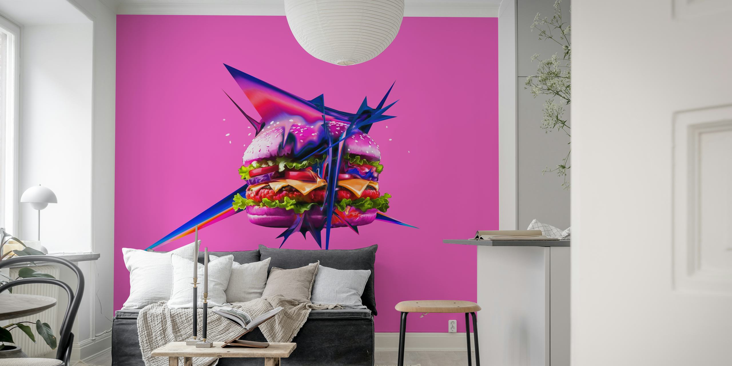 Cyber Burger tapet i et rom