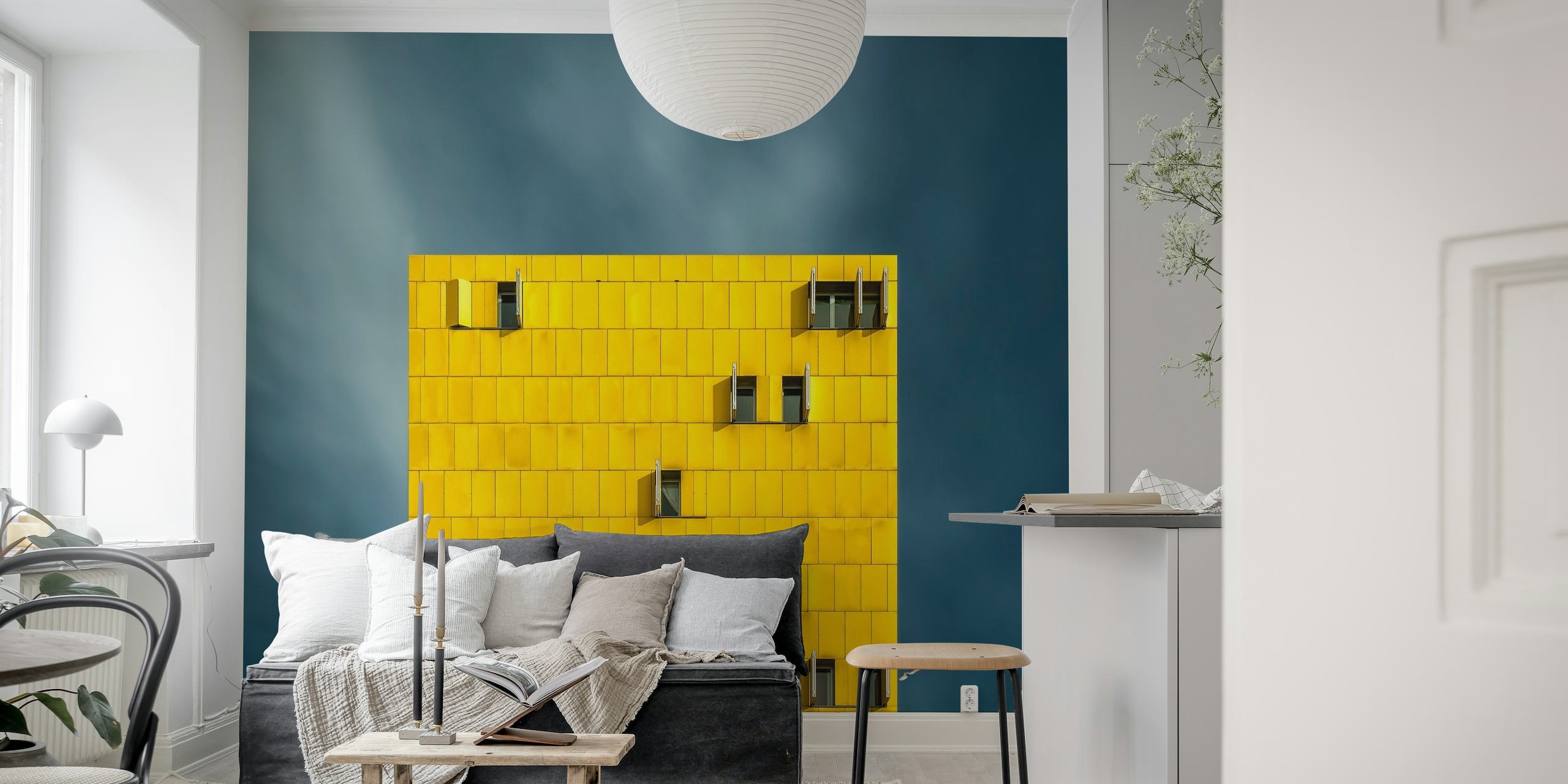 Yellow and blue papel de parede