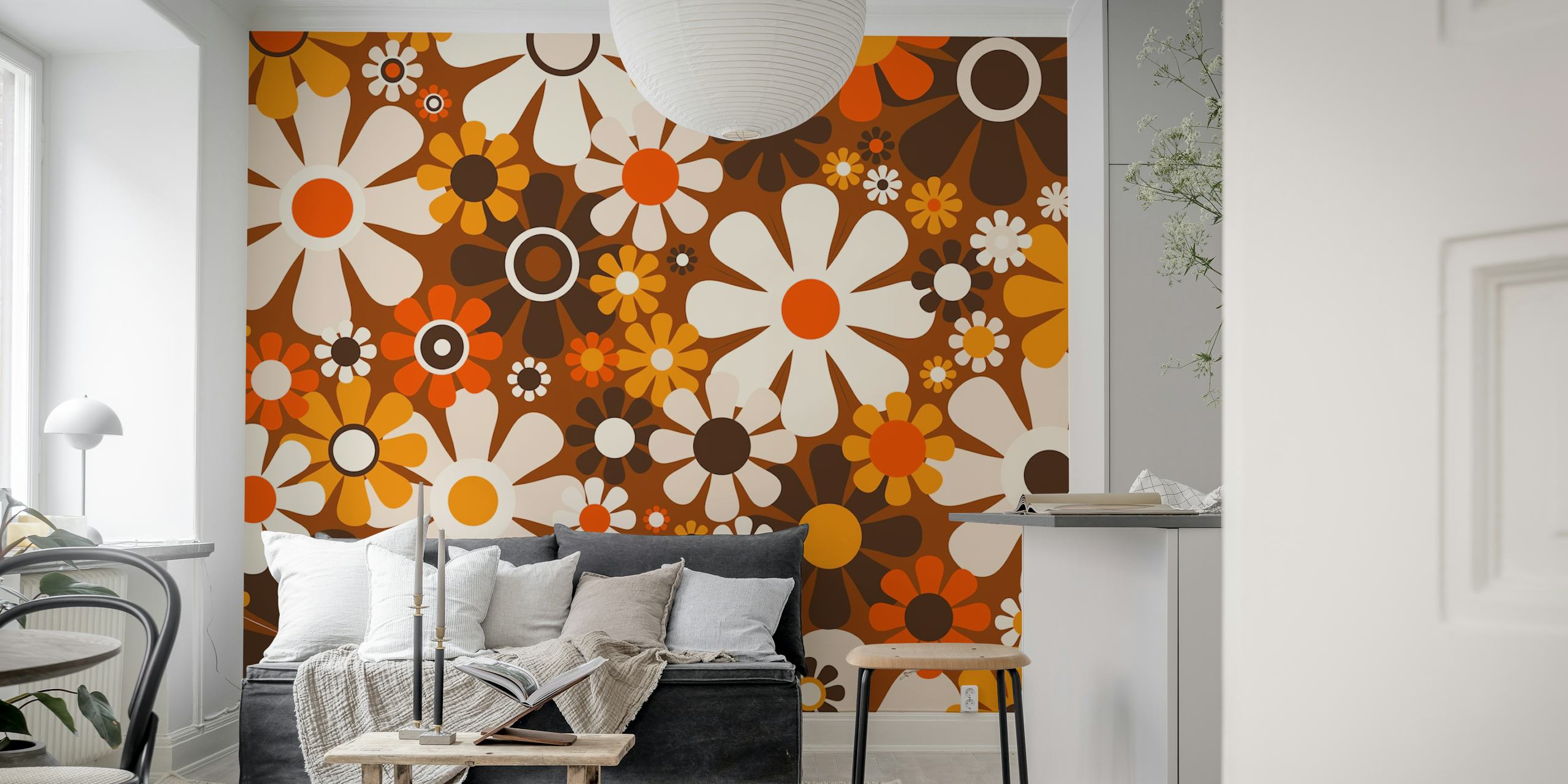 Retro Garden Flowers tapet i et rum