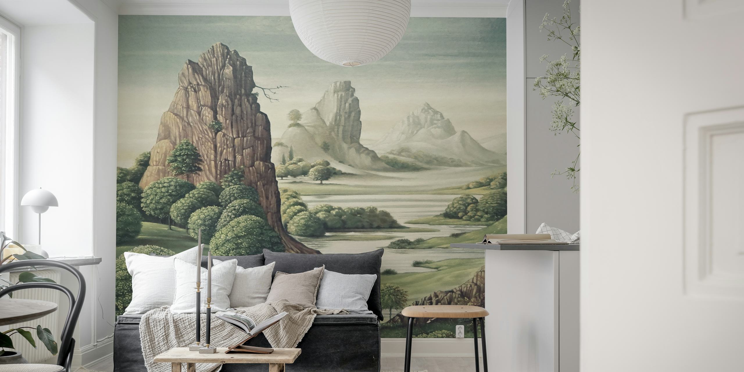 Peace River Valley wallpaper in a room