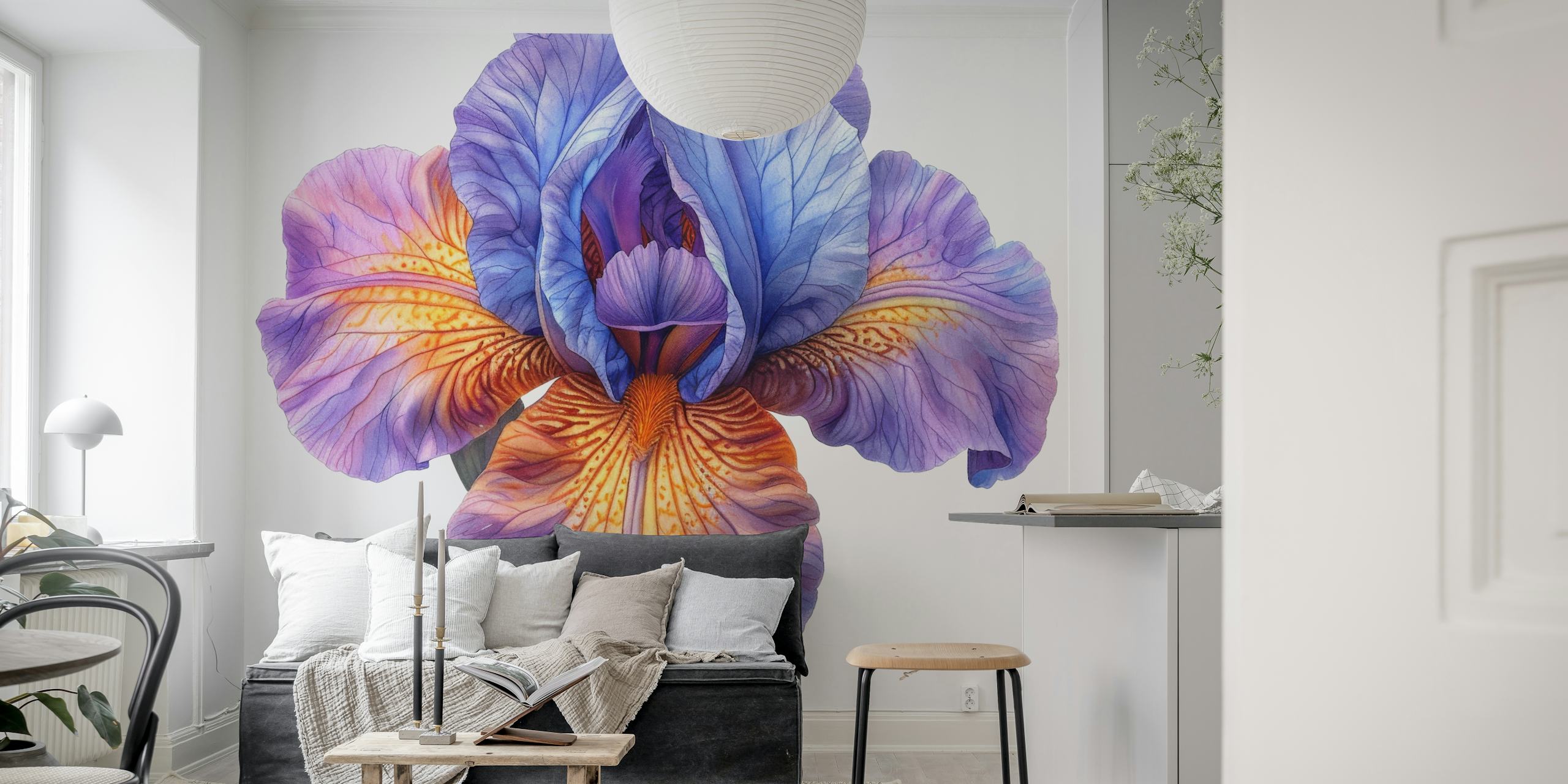 Purple blue iris flower wallpaper