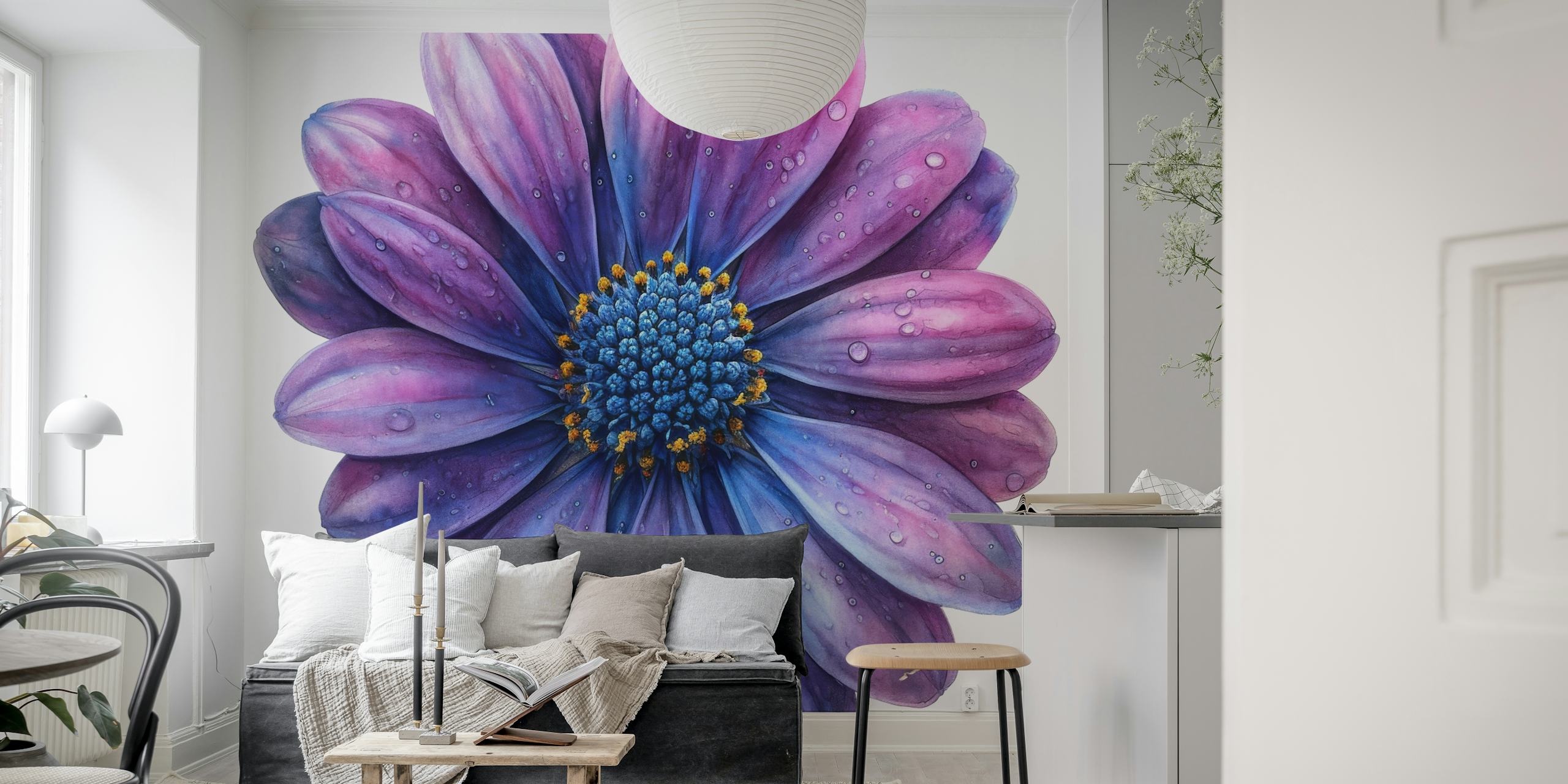Ταπετσαρία Osteospermum Bloom σε ένα δωμάτιο