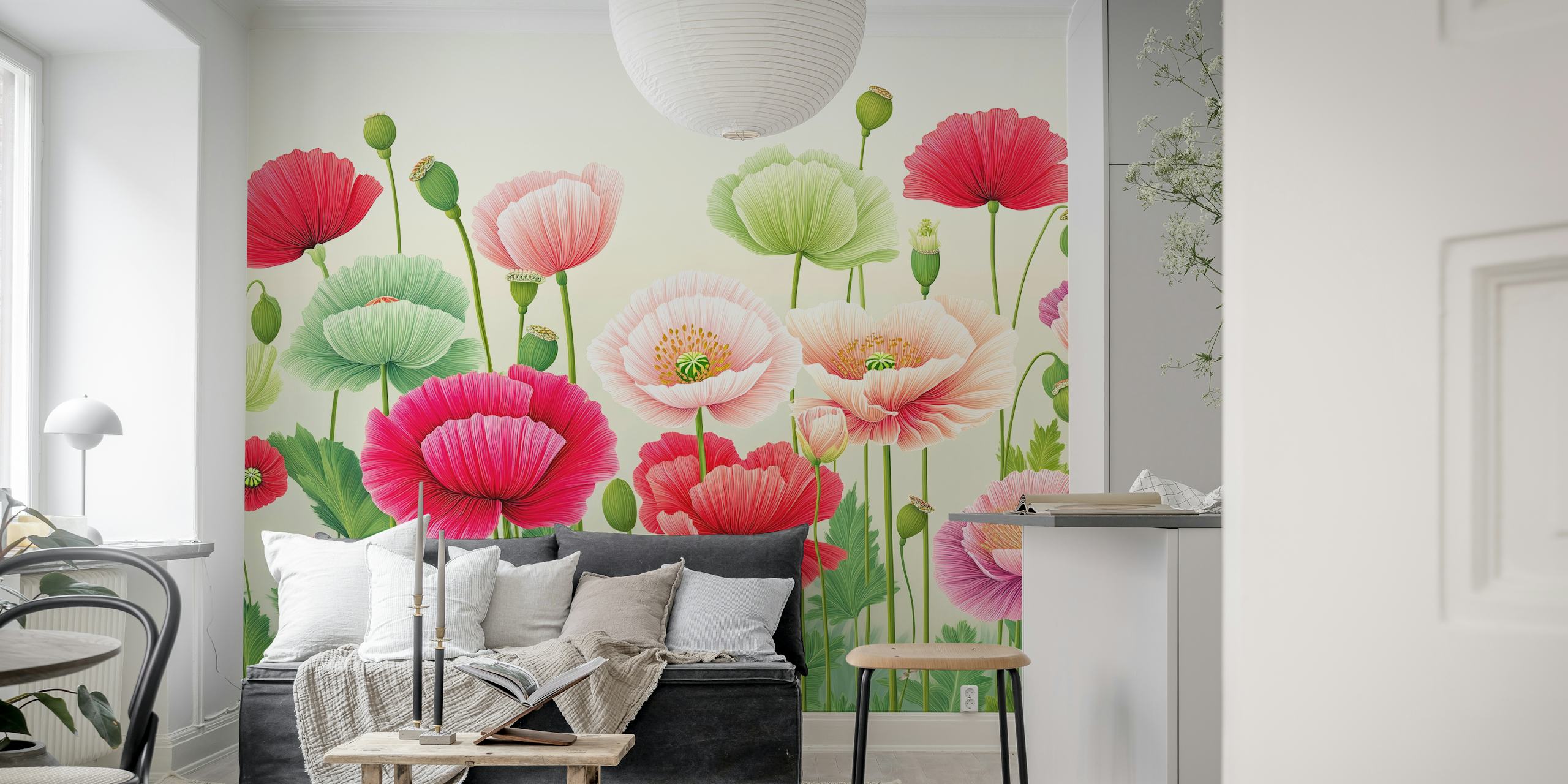 Vibrant Poppies ταπετσαρία σε ένα δωμάτιο