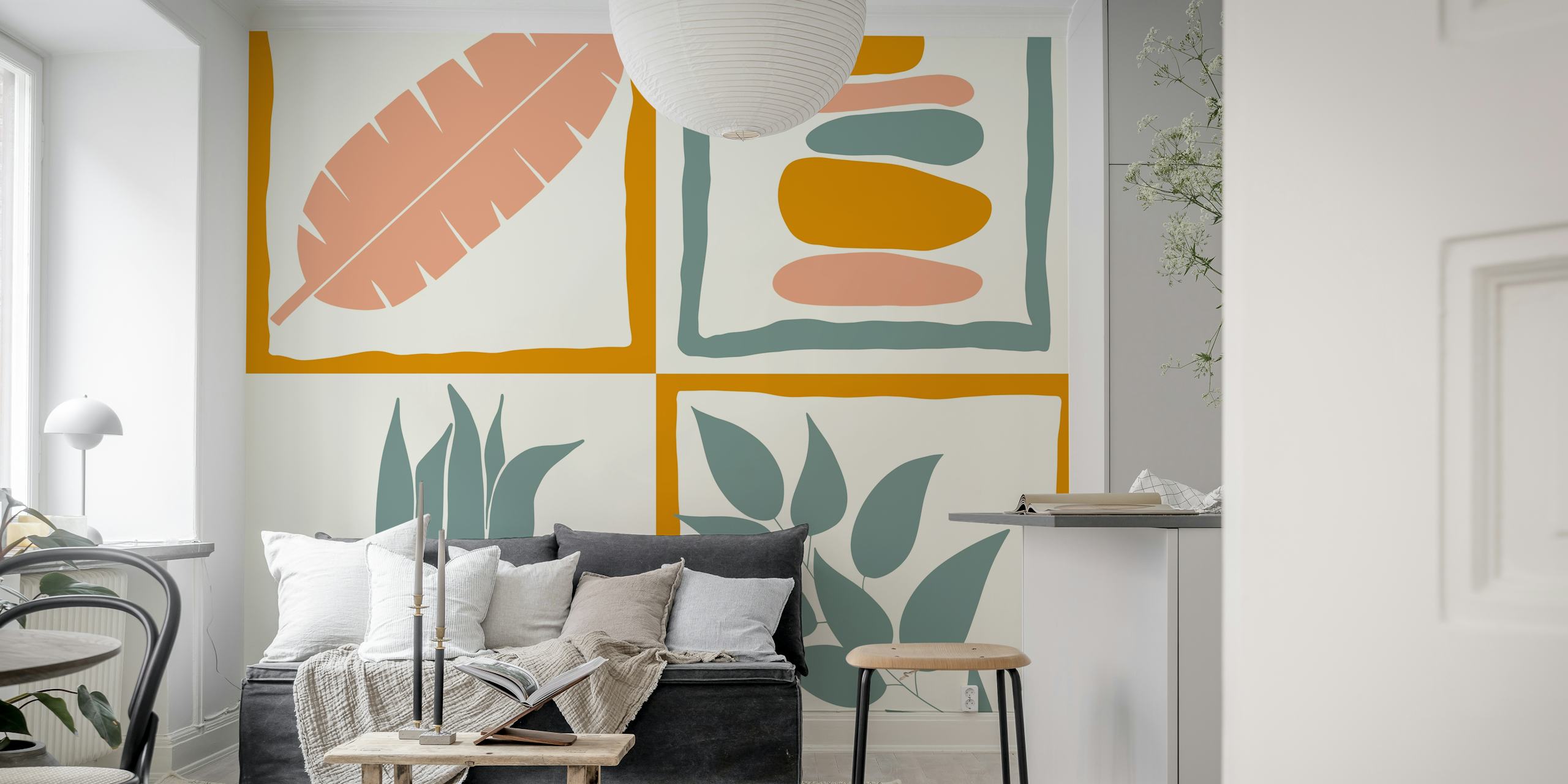 Tapeta Abstract Leaf Arrangement u sobi