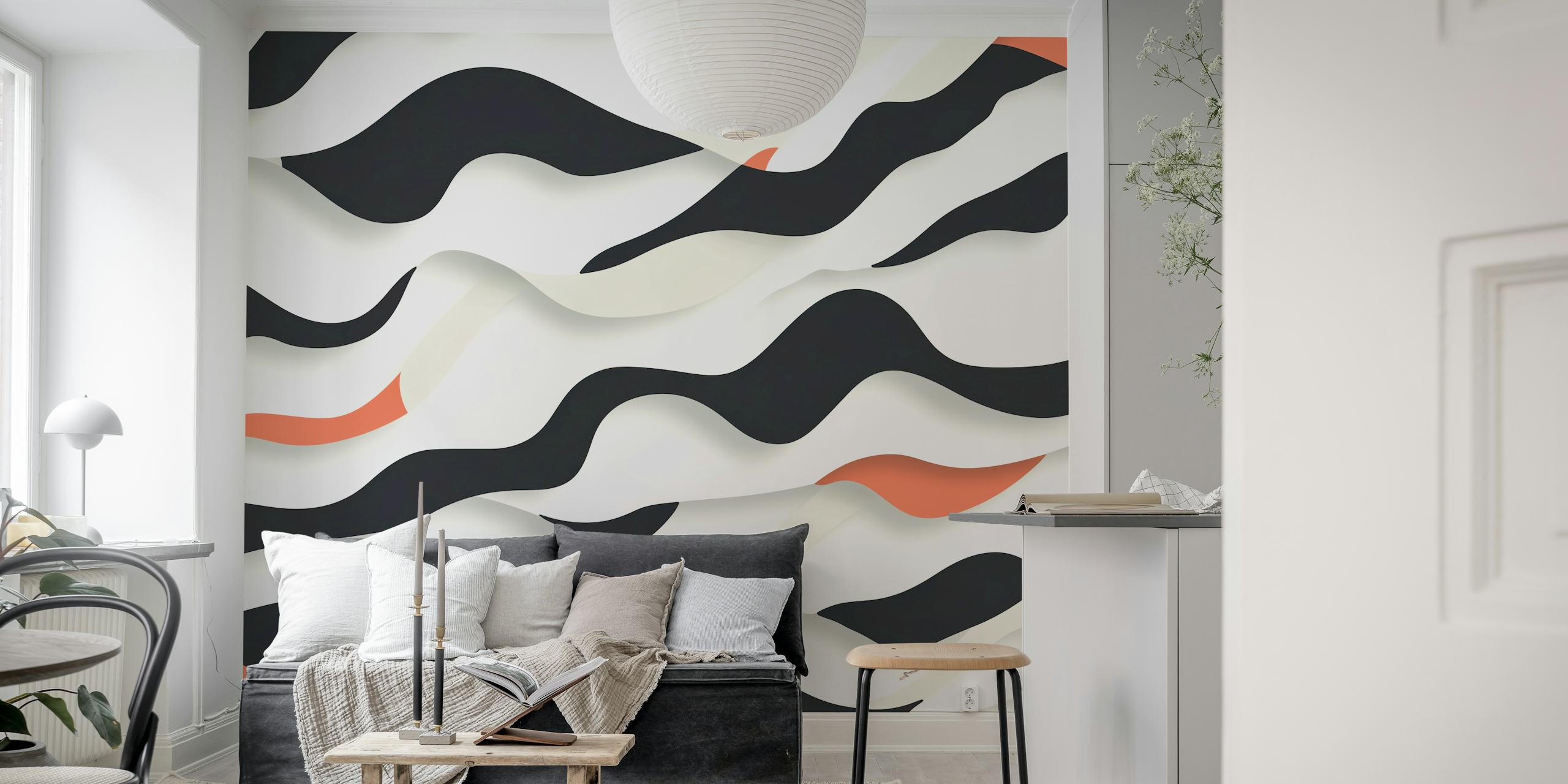 Design de papel de parede Colorful Wave Movement