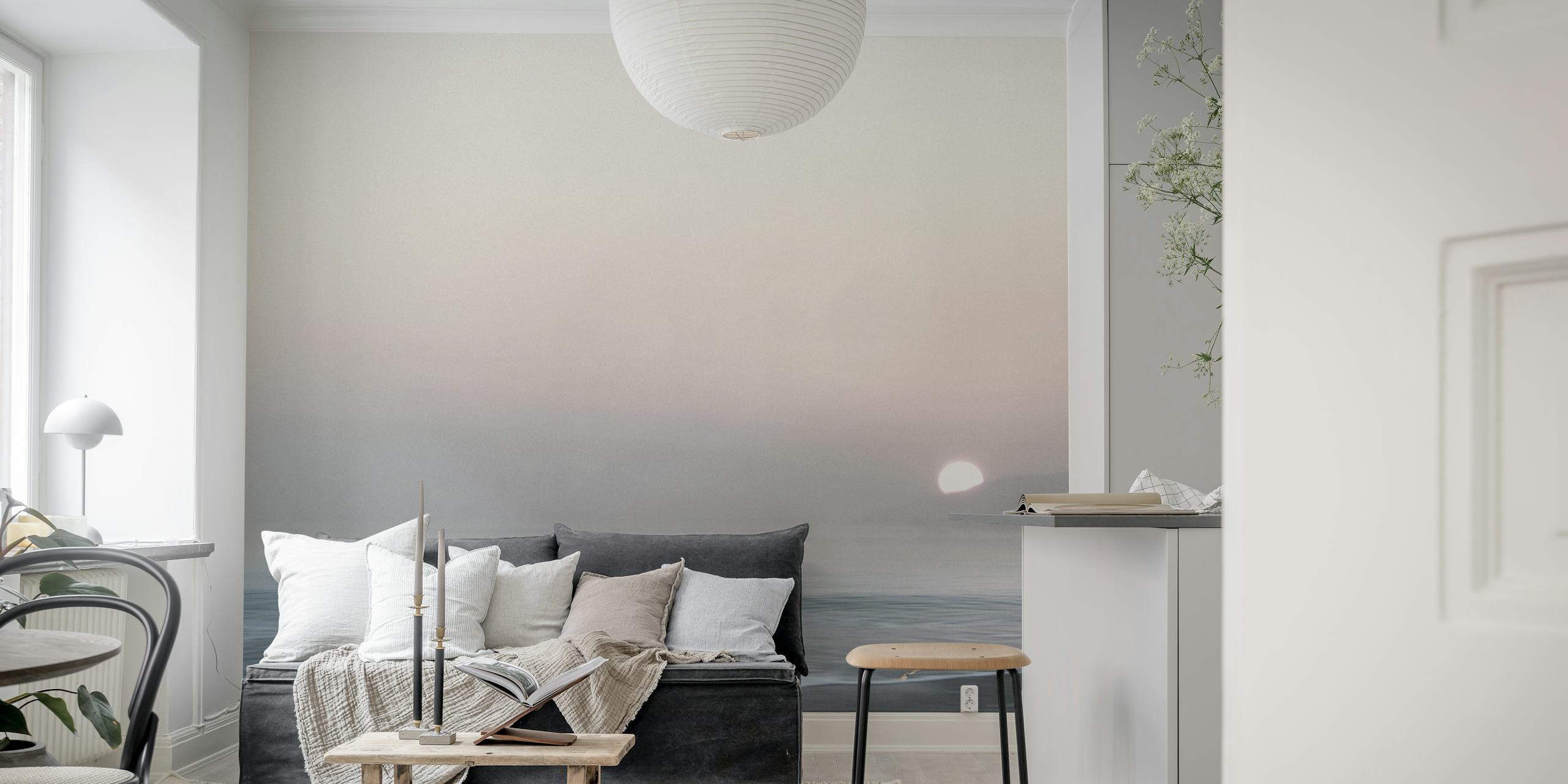 Hazy Morning Coast wallpaper in a room