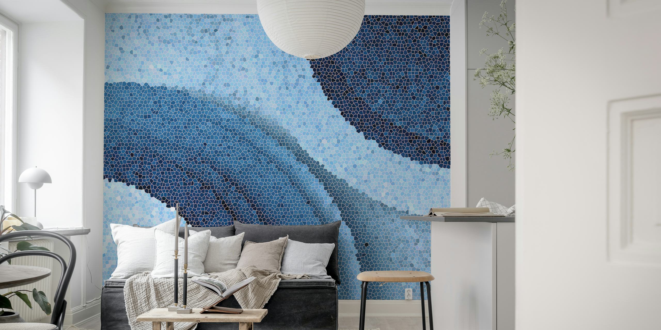 Tapeta Blue Mosaic Serenity v místnosti