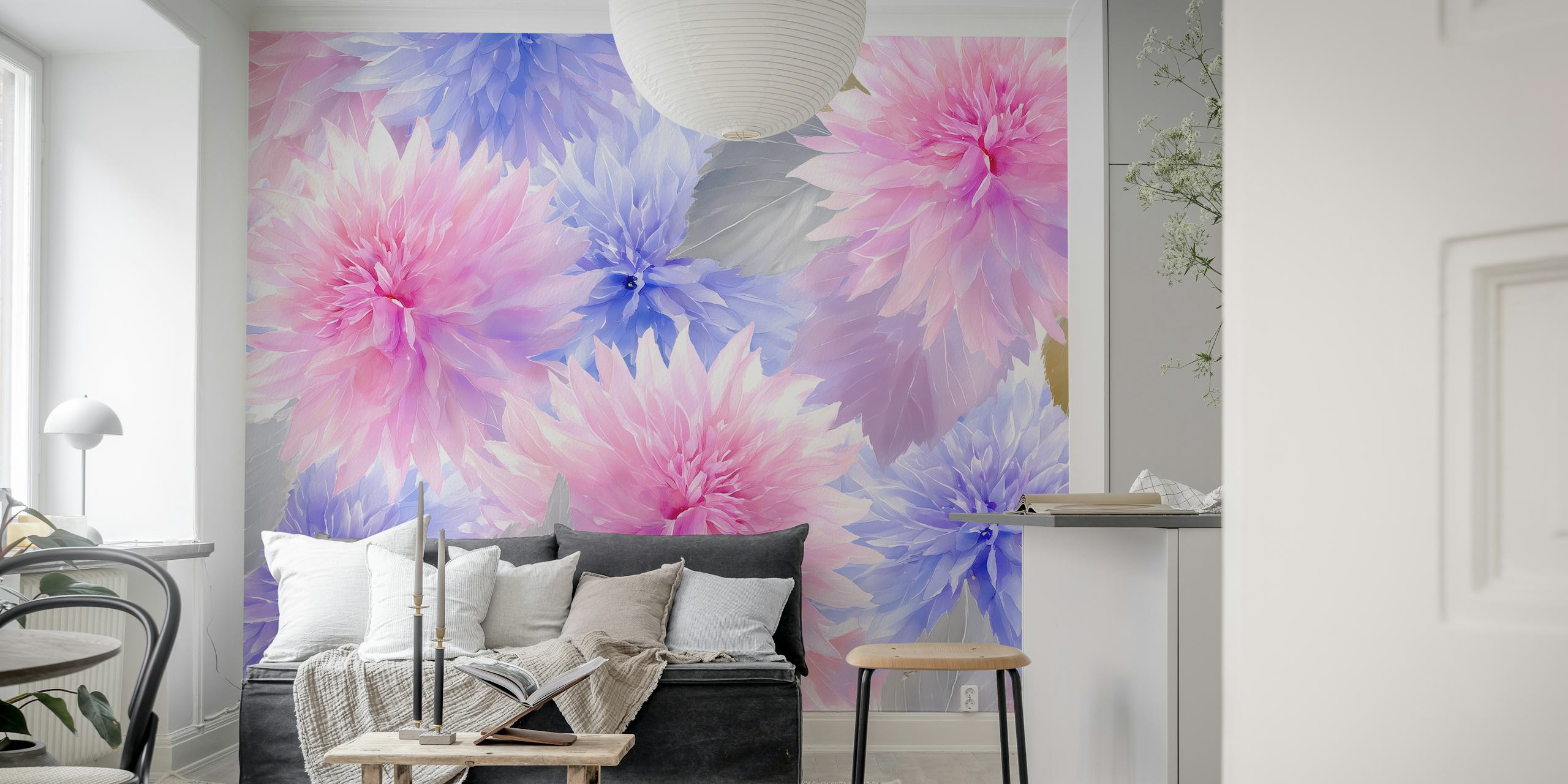 Blossoming Serenity tapeta kwiatowa w pokoju