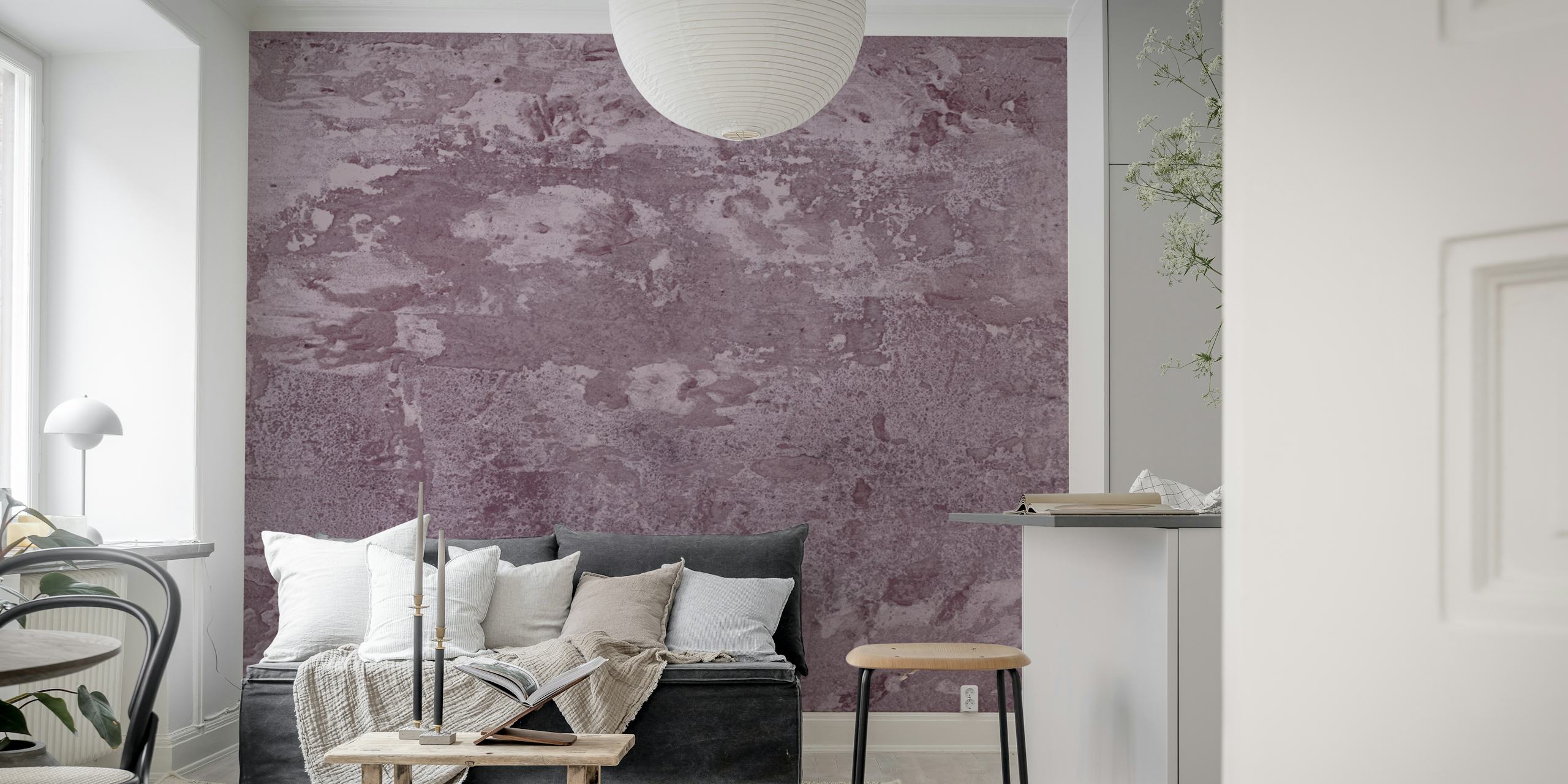 Ταπετσαρία Dusty Mauve Texture που εκτίθεται σε ένα δωμάτιο