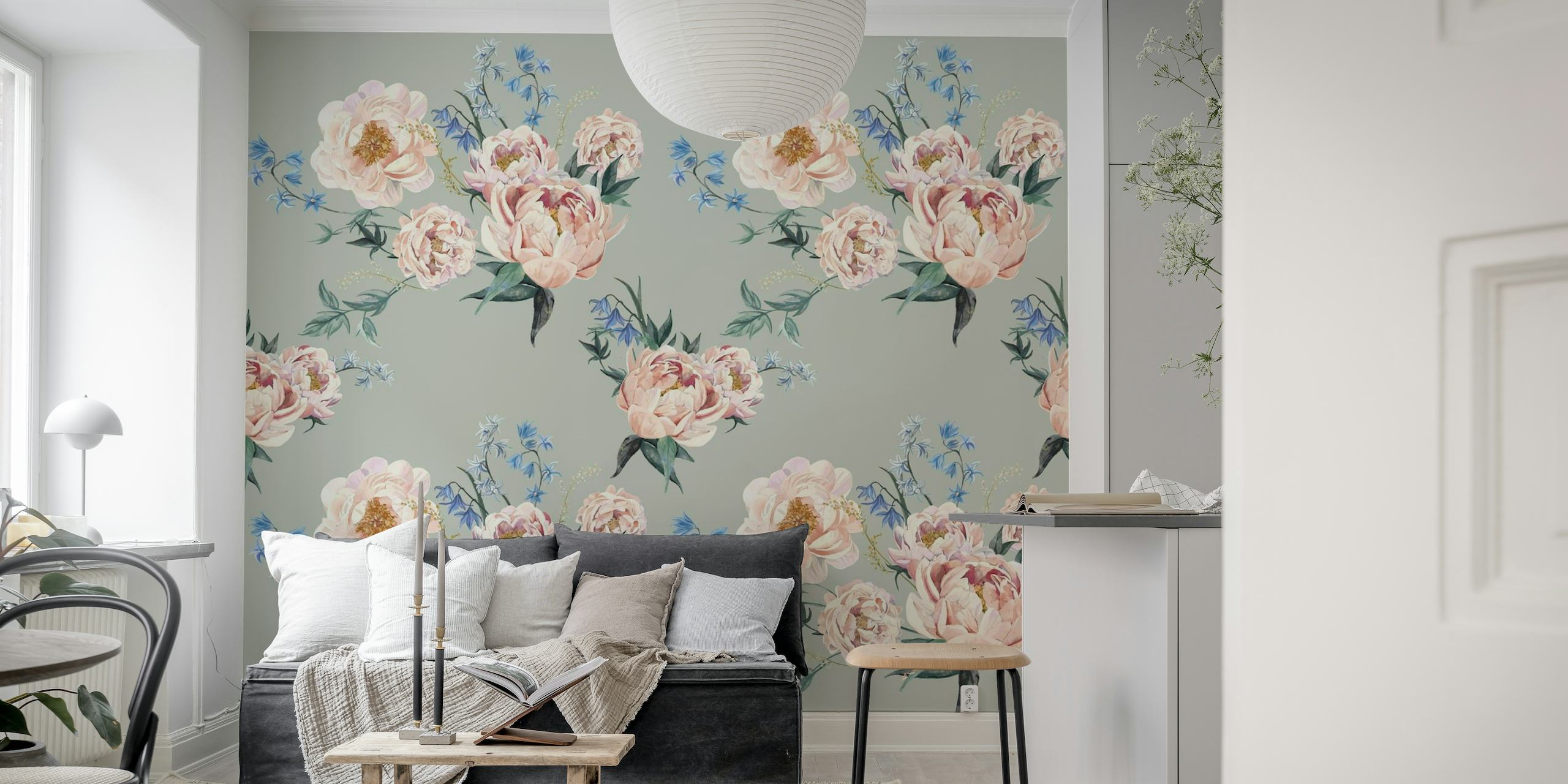 Vintage Floral XL ~ Sage wallpaper