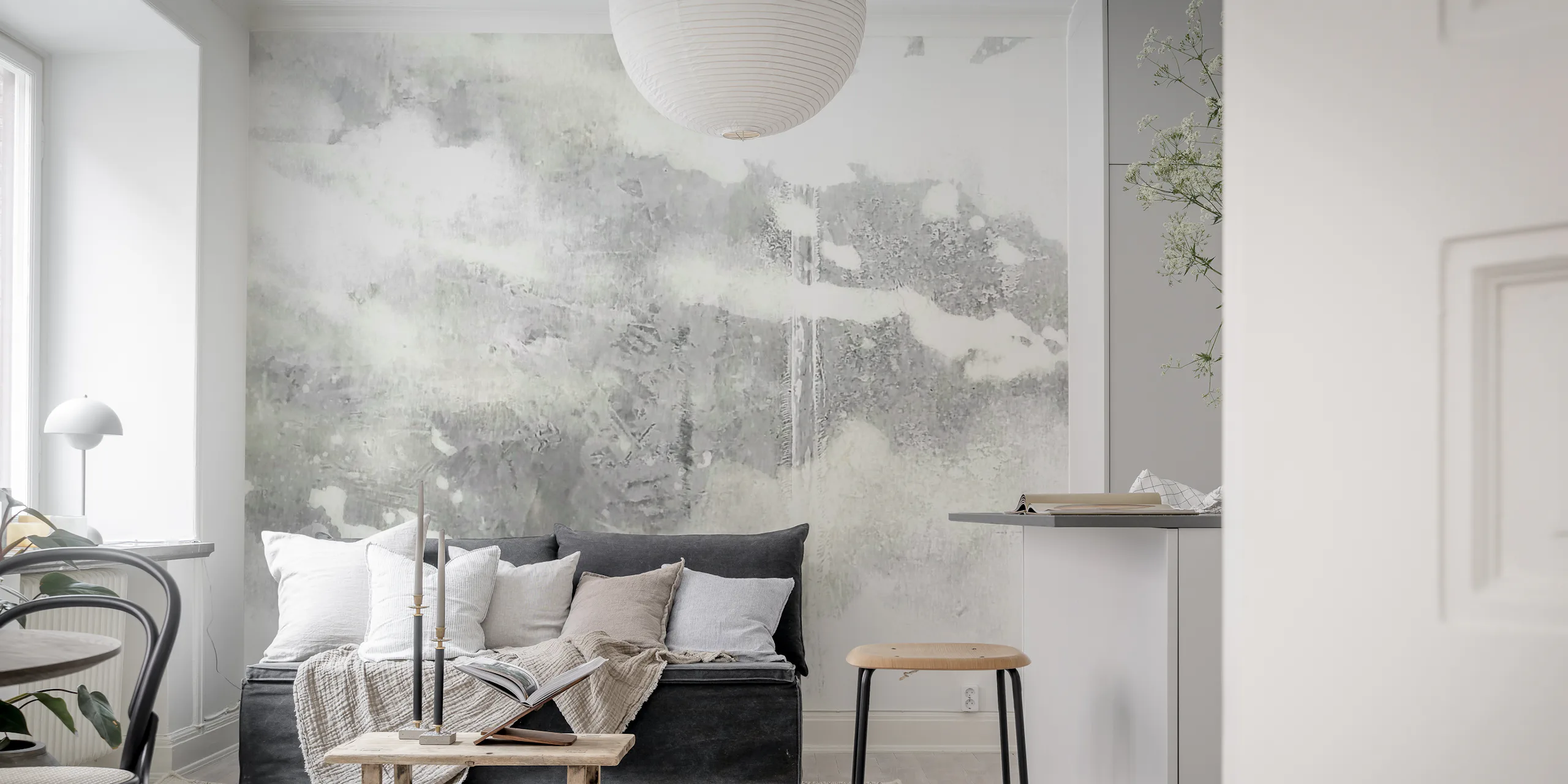 Stunning Grey And White Concrete Apartment Decor image