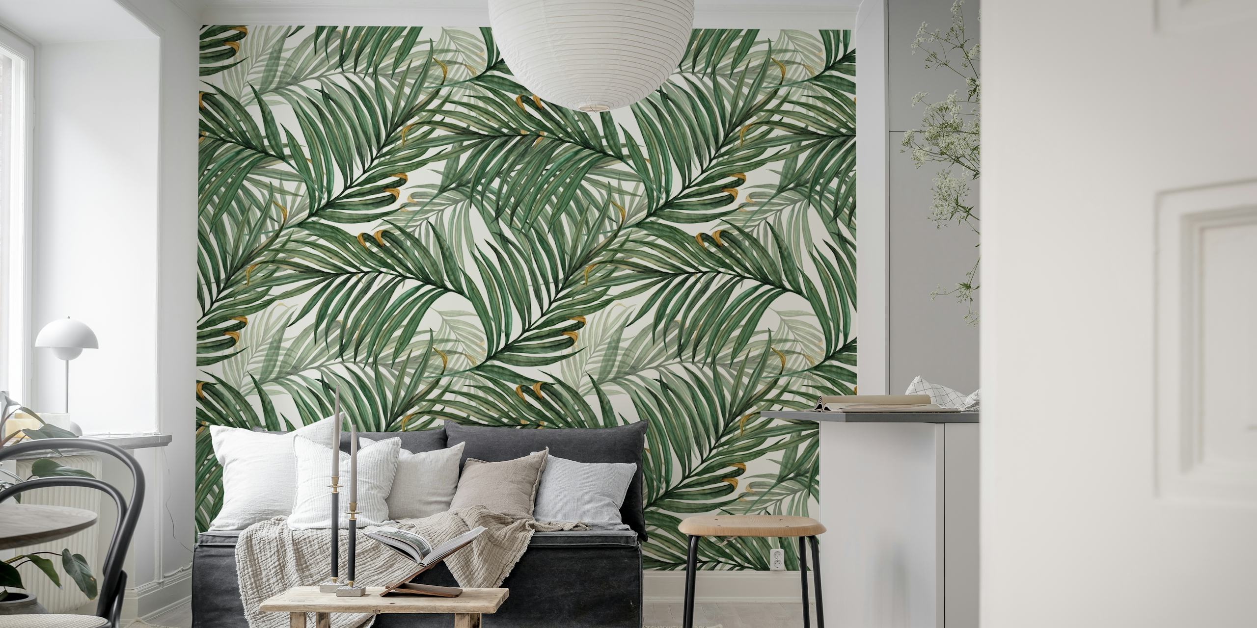 Palm Leaves Wallpaper wyświetlone w pokoju