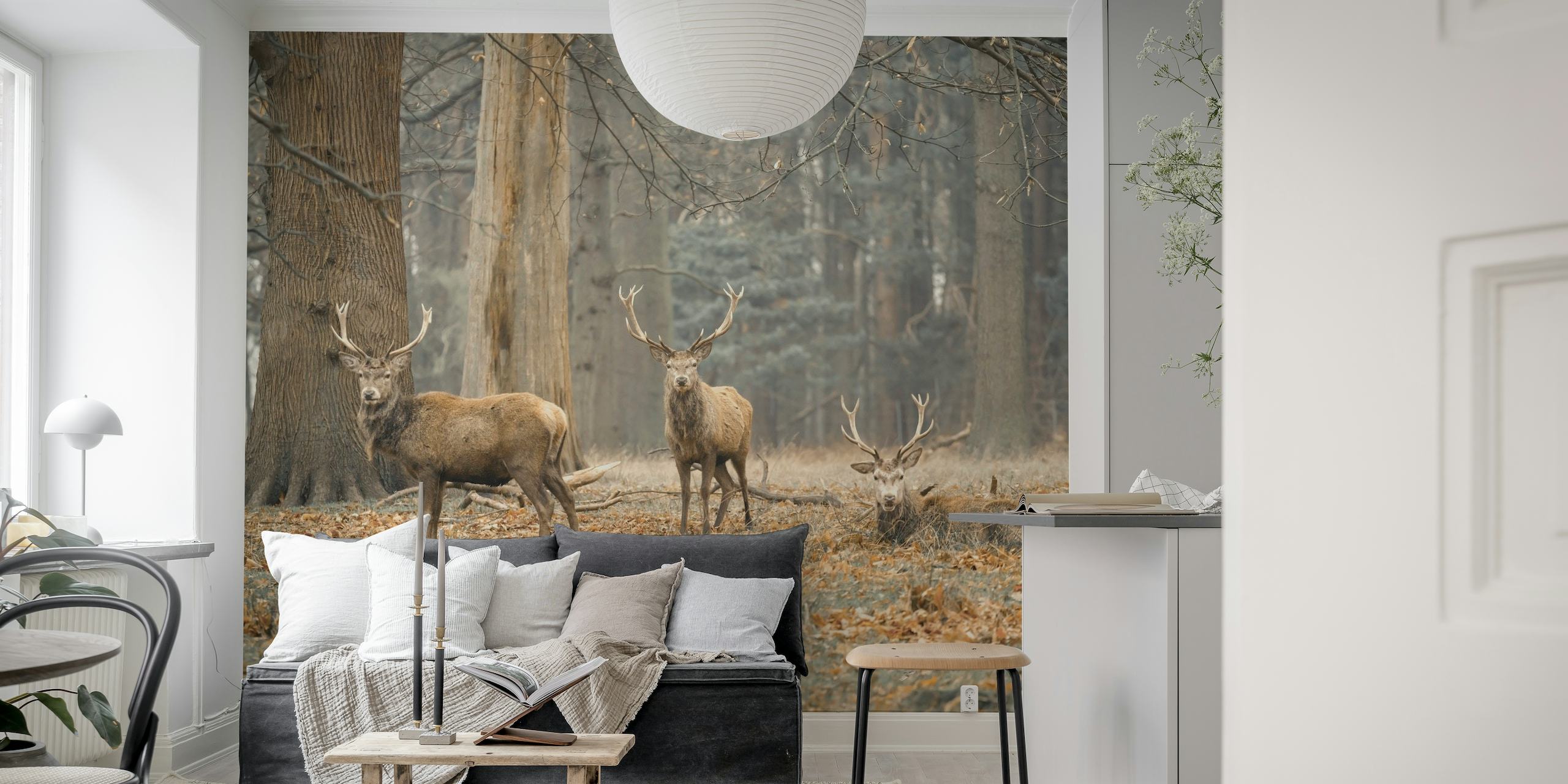 Stags in the forest behang